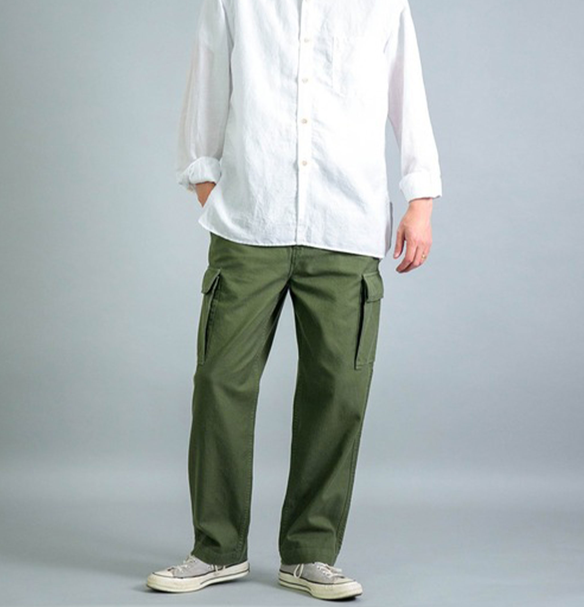 OMNIGOD Military Easy Cargo Pants Khaki