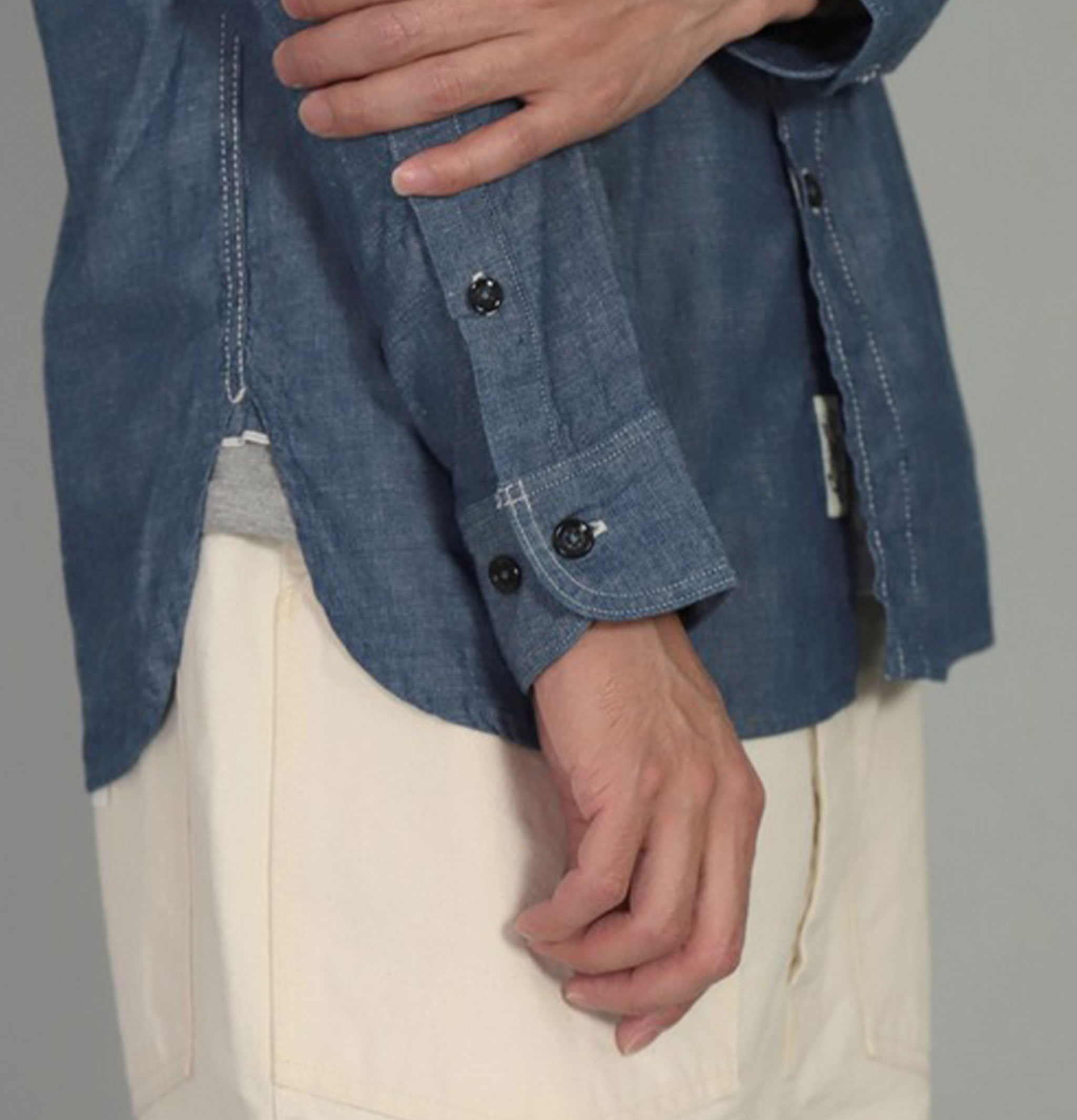 OMNIGOD Chambray Work Shirt Iii Indigo Blue