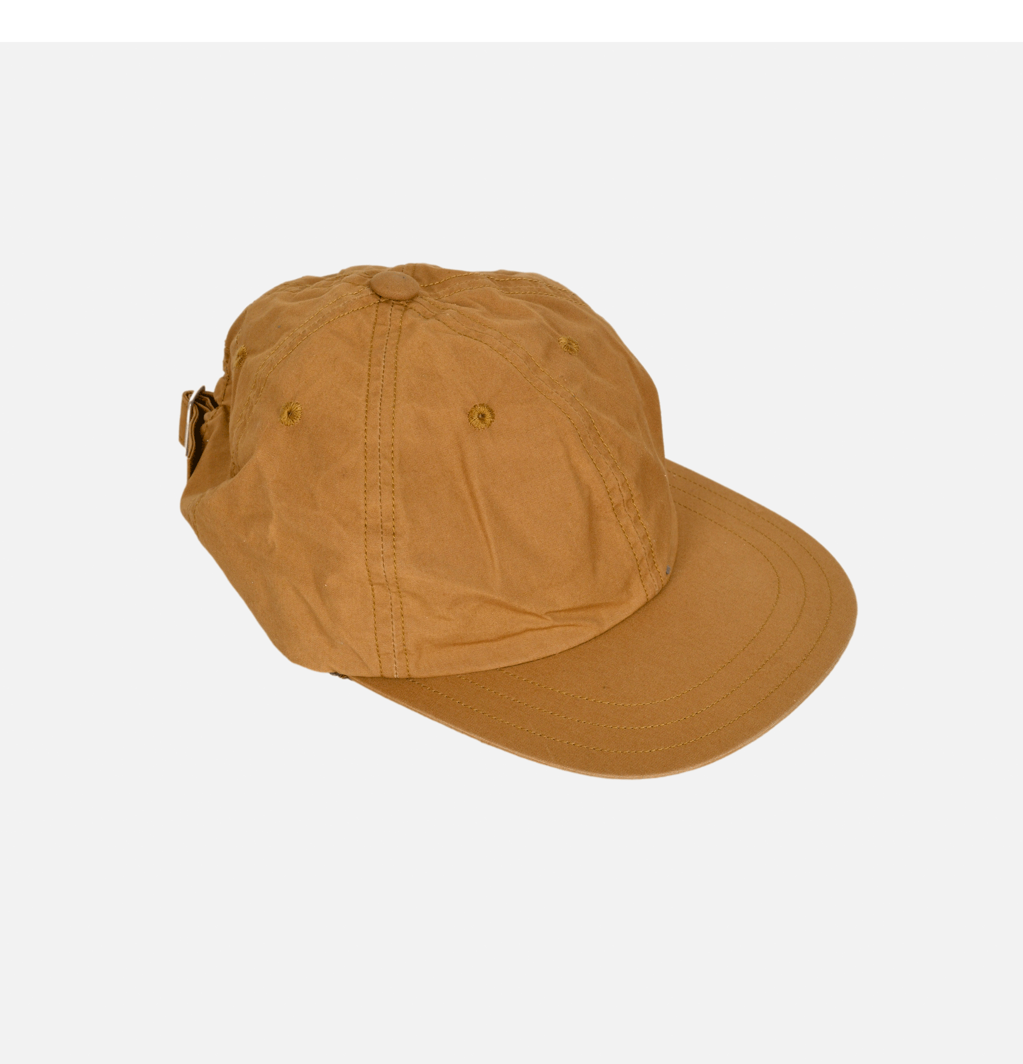 DECHO Ballcap Waxed Cotton Ball Buckle Beige