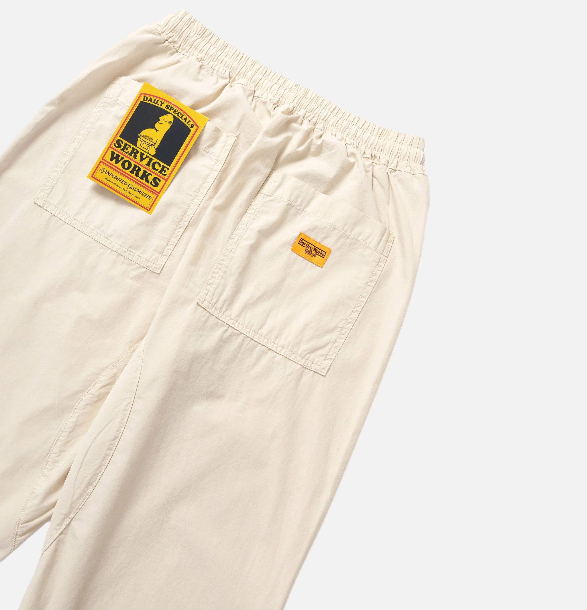 Service Works Pantalon Chef Popeline White Oak