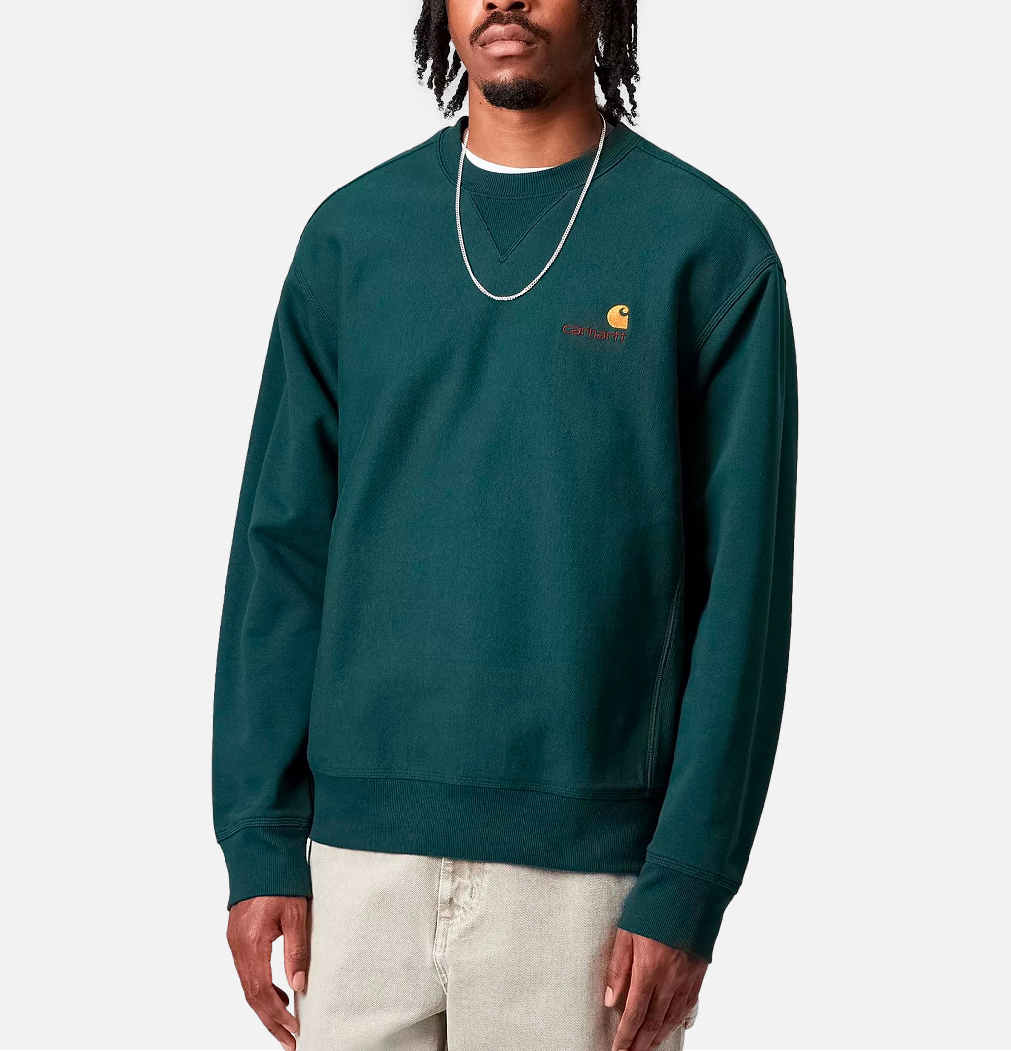 Carhartt WIP American Script Sweatshirt Deep Lagoon