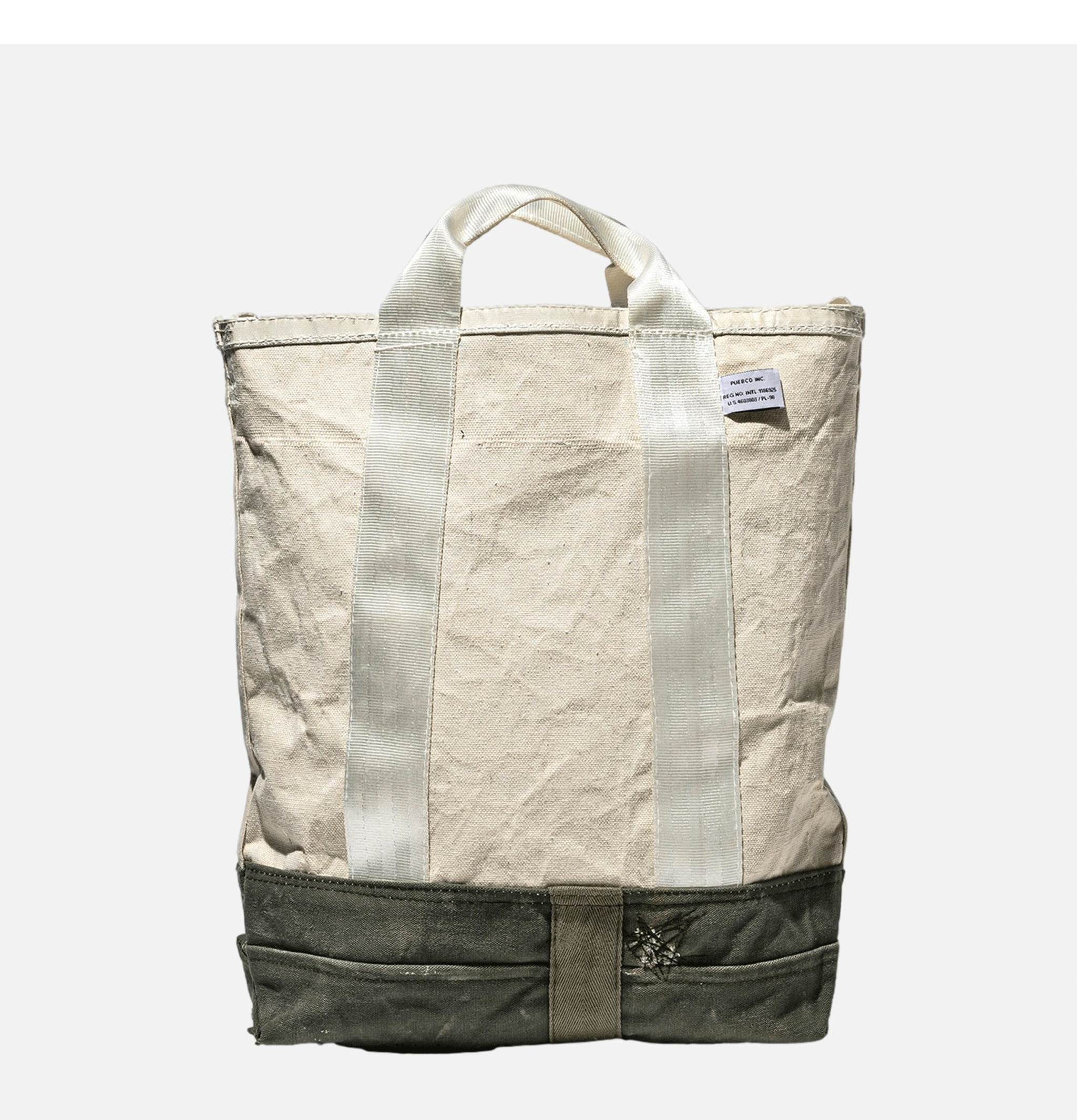 Puebco Cotton Laminate Tote Bag Olive