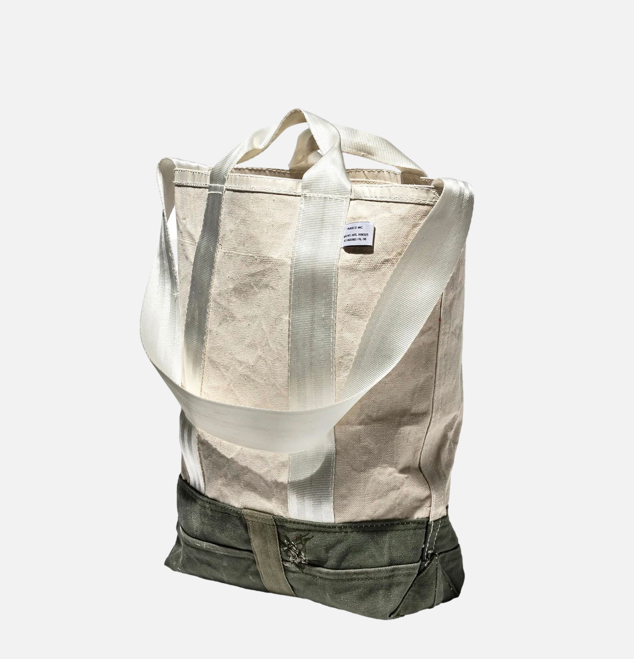 Puebco Cotton Laminate Tote Bag Olive