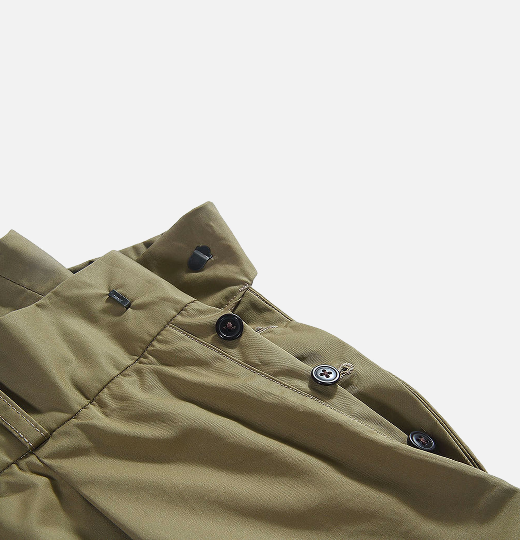 Side Button Shorts Khaki