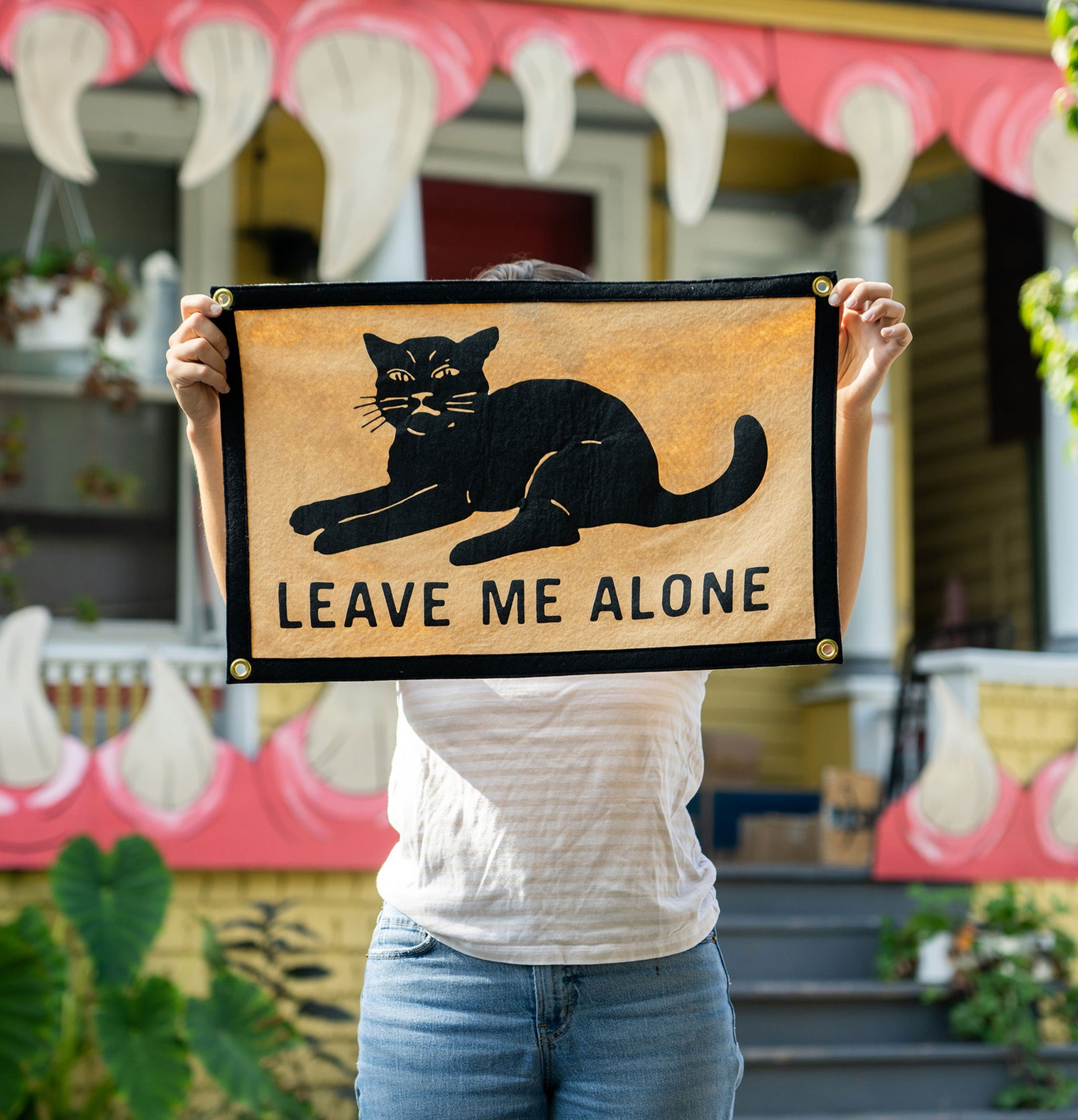 Oxford Pennant Leave Me Alone Camp Black