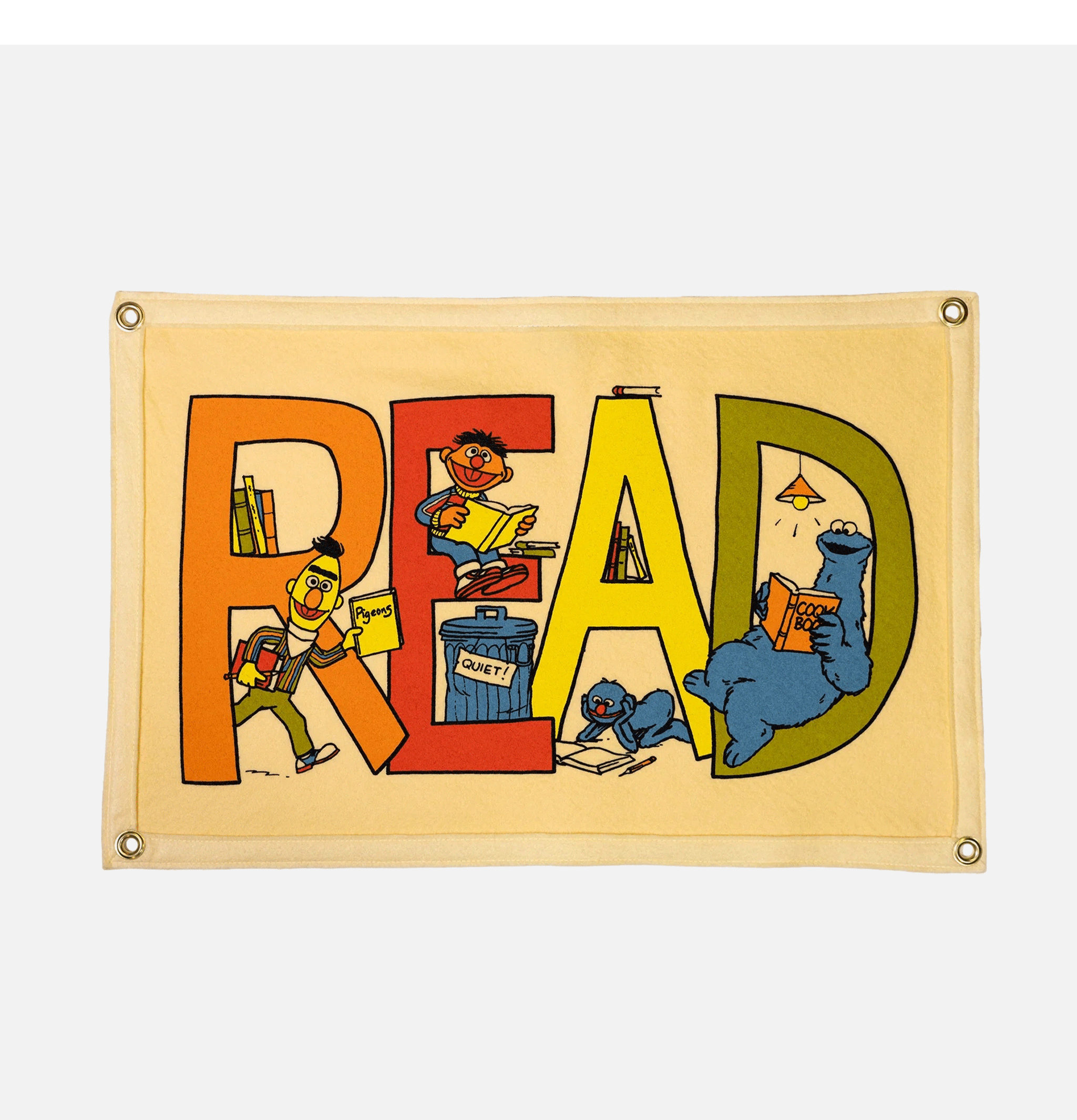 Oxford Pennant Drapeau READ Camp Sesame Street Beige