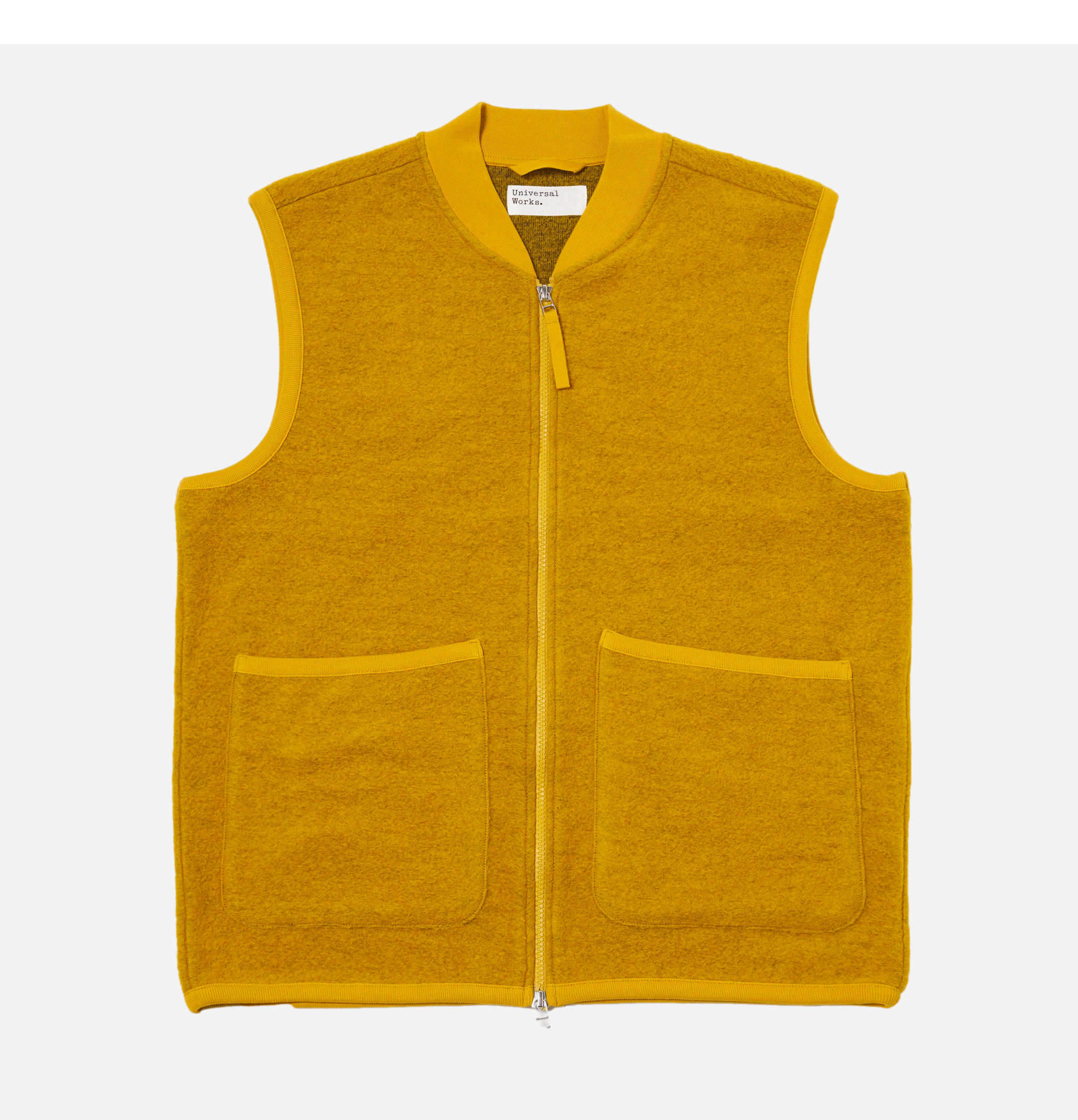 Universal Works Zip Waistcoat Wool Yellow