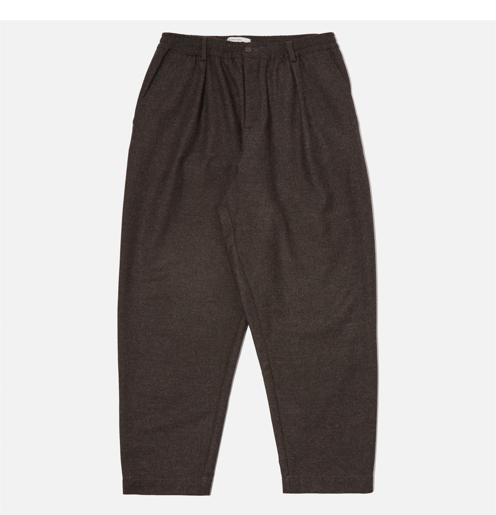 Universal Works Pleated Track Pant Tweed Brown