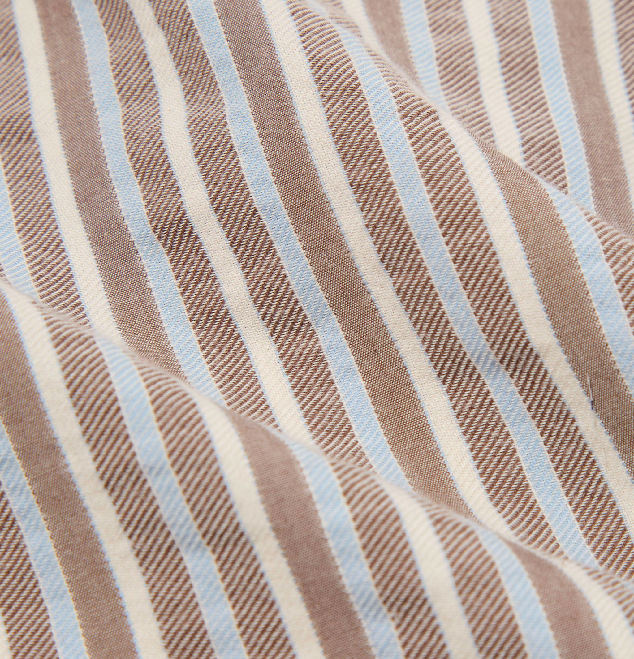 Universal Works Station Stripe Brown Shirt
