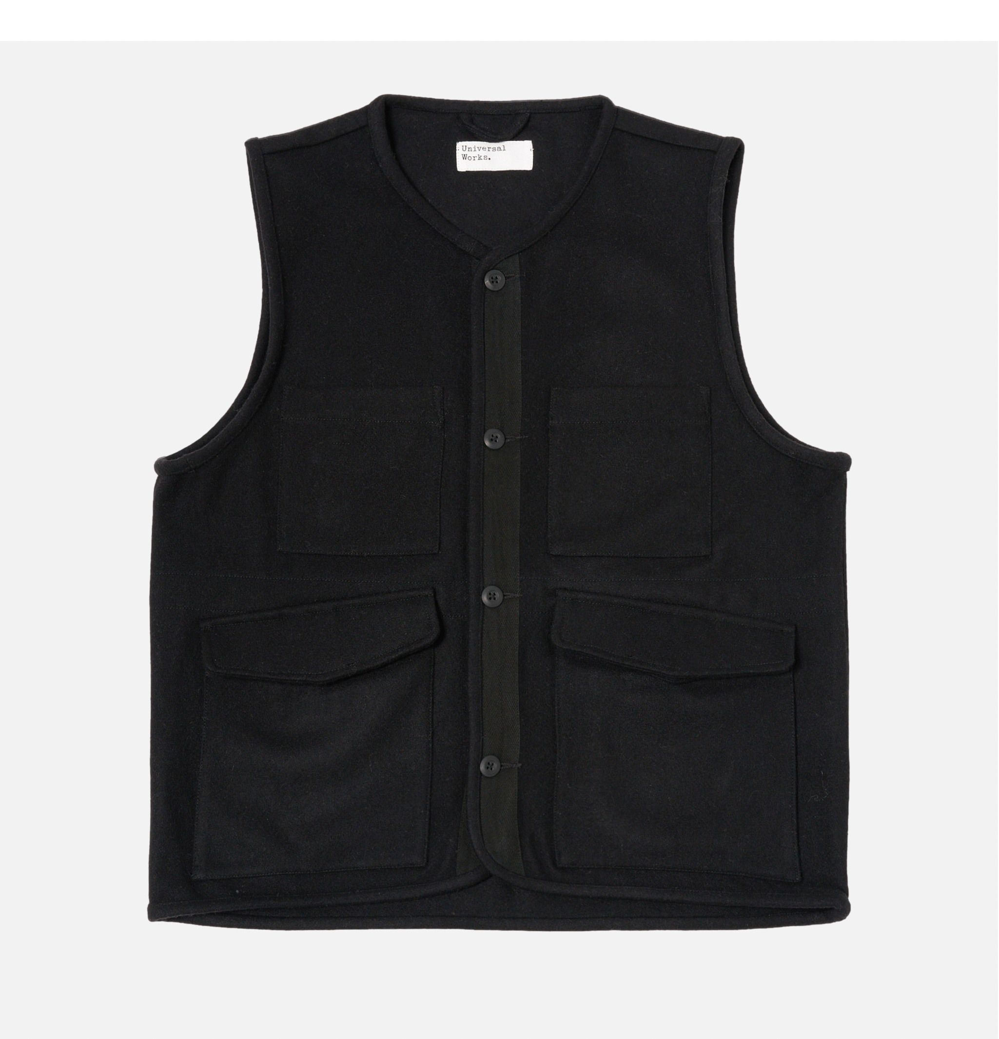 Universal Works 4-Pocket Wool Cardigan in Black