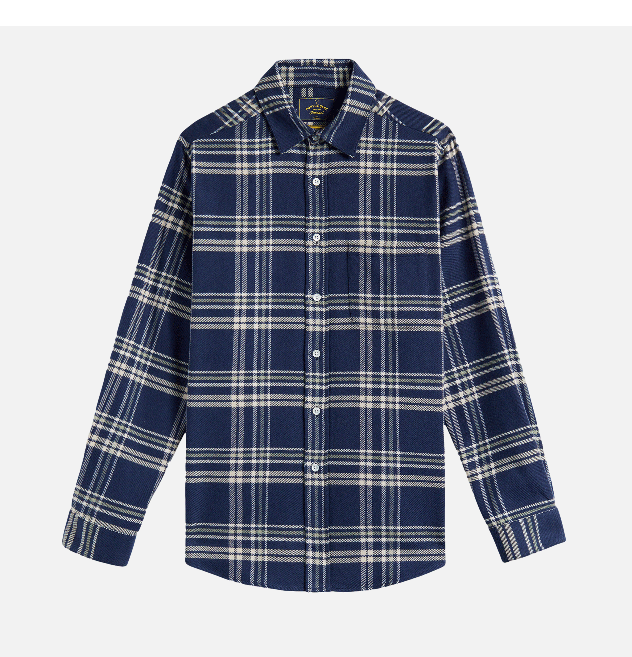 Portuguese Flannel Shirt Front Navy