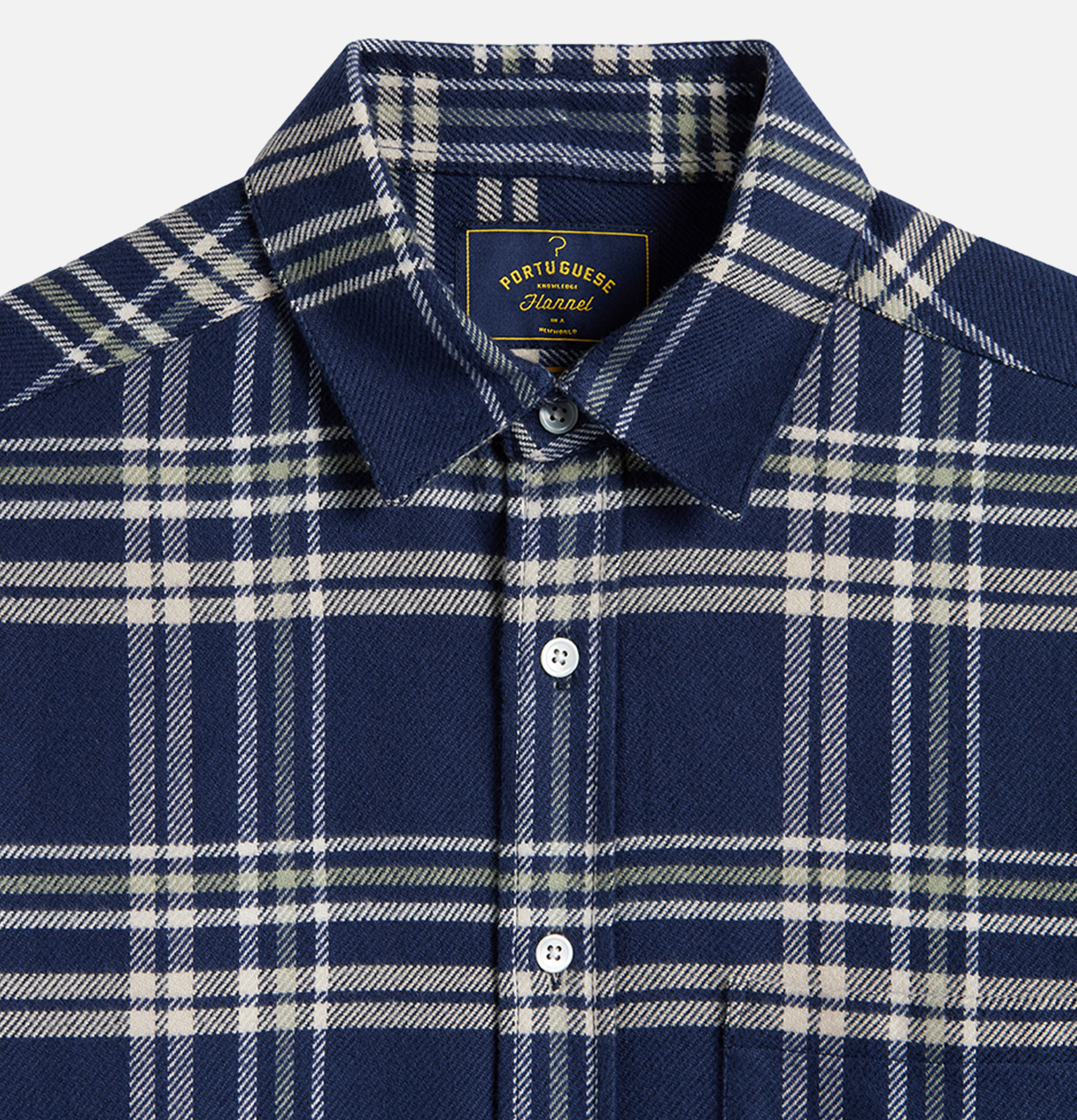 Portuguese Flannel Shirt Front Navy