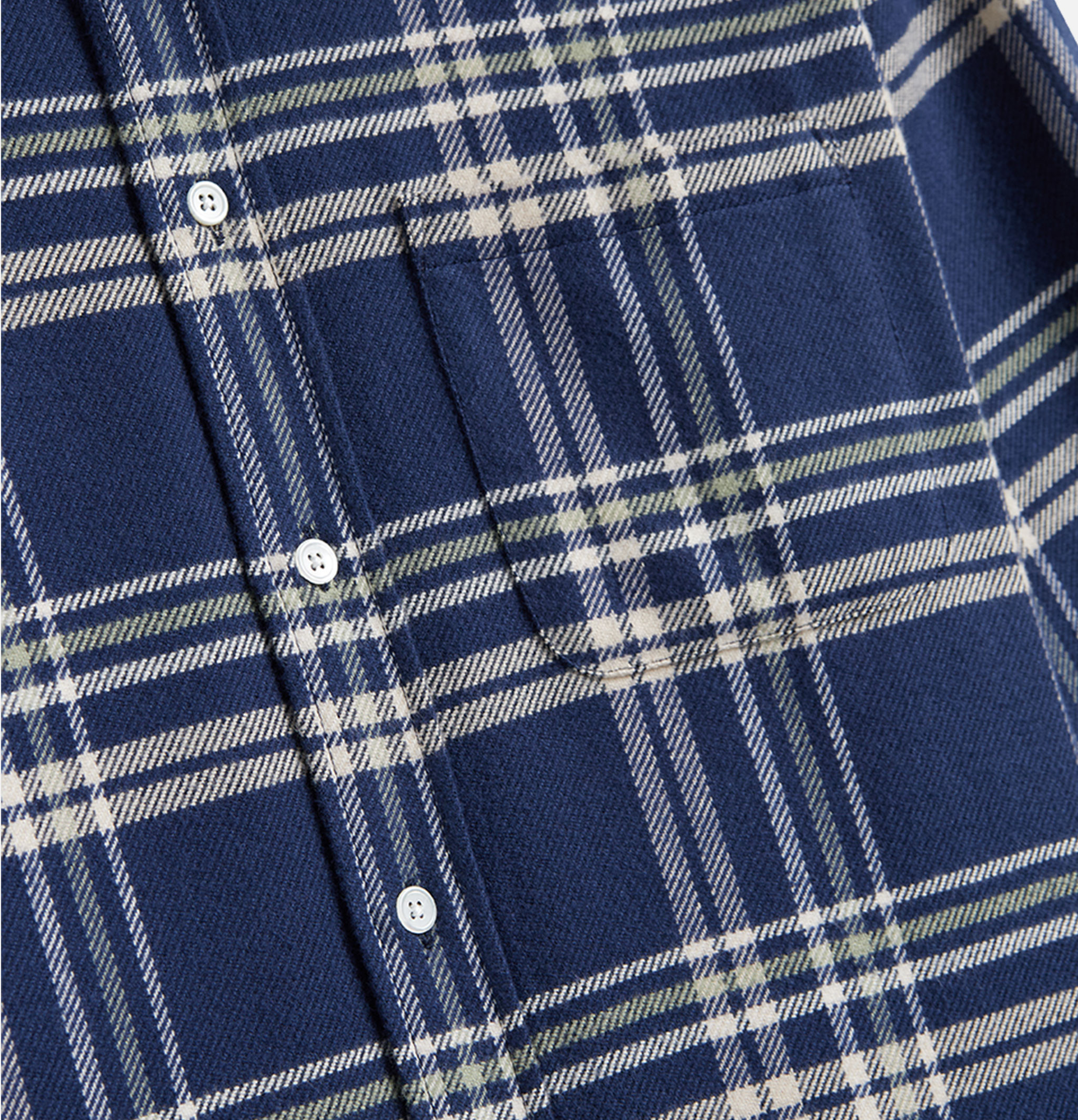 Portuguese Flannel Shirt Front Navy