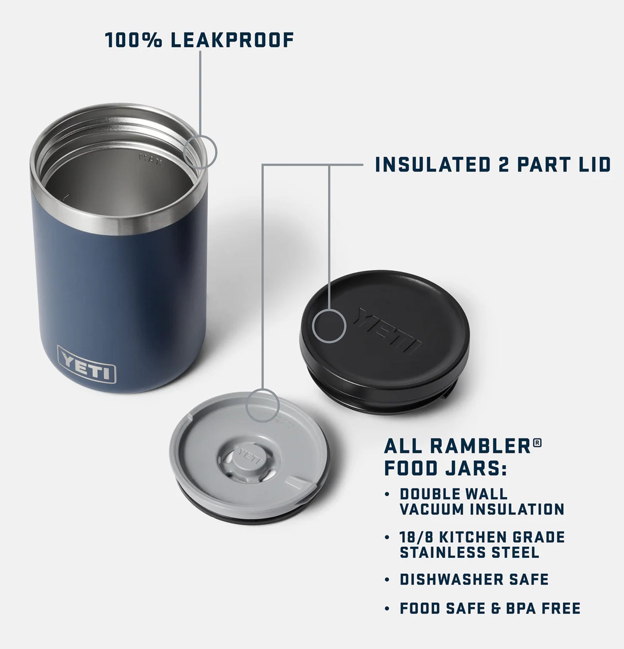 YETI Rambler 16oz Foodjar Navy