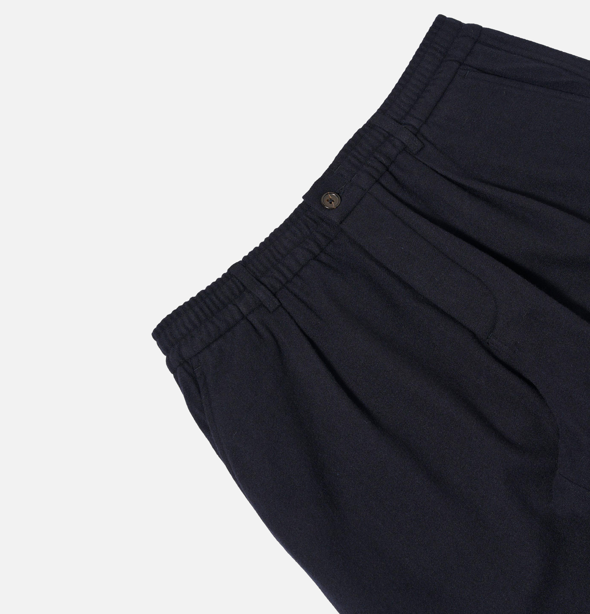 Universal Works Pantalon Pleated Track Laine Dark Navy