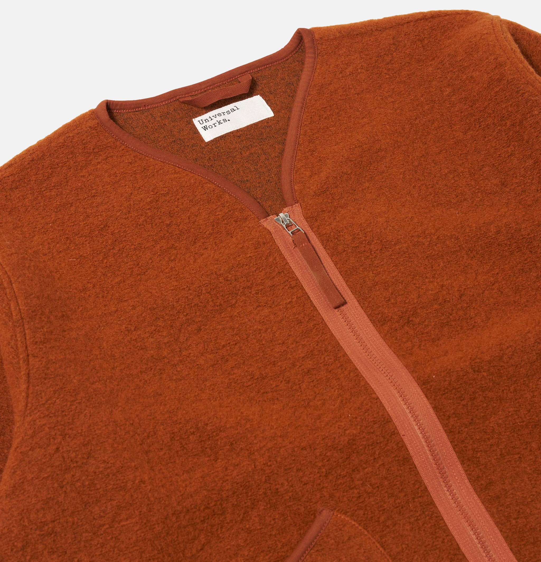 Universal Works Zip Liner Jacket Wool Rust