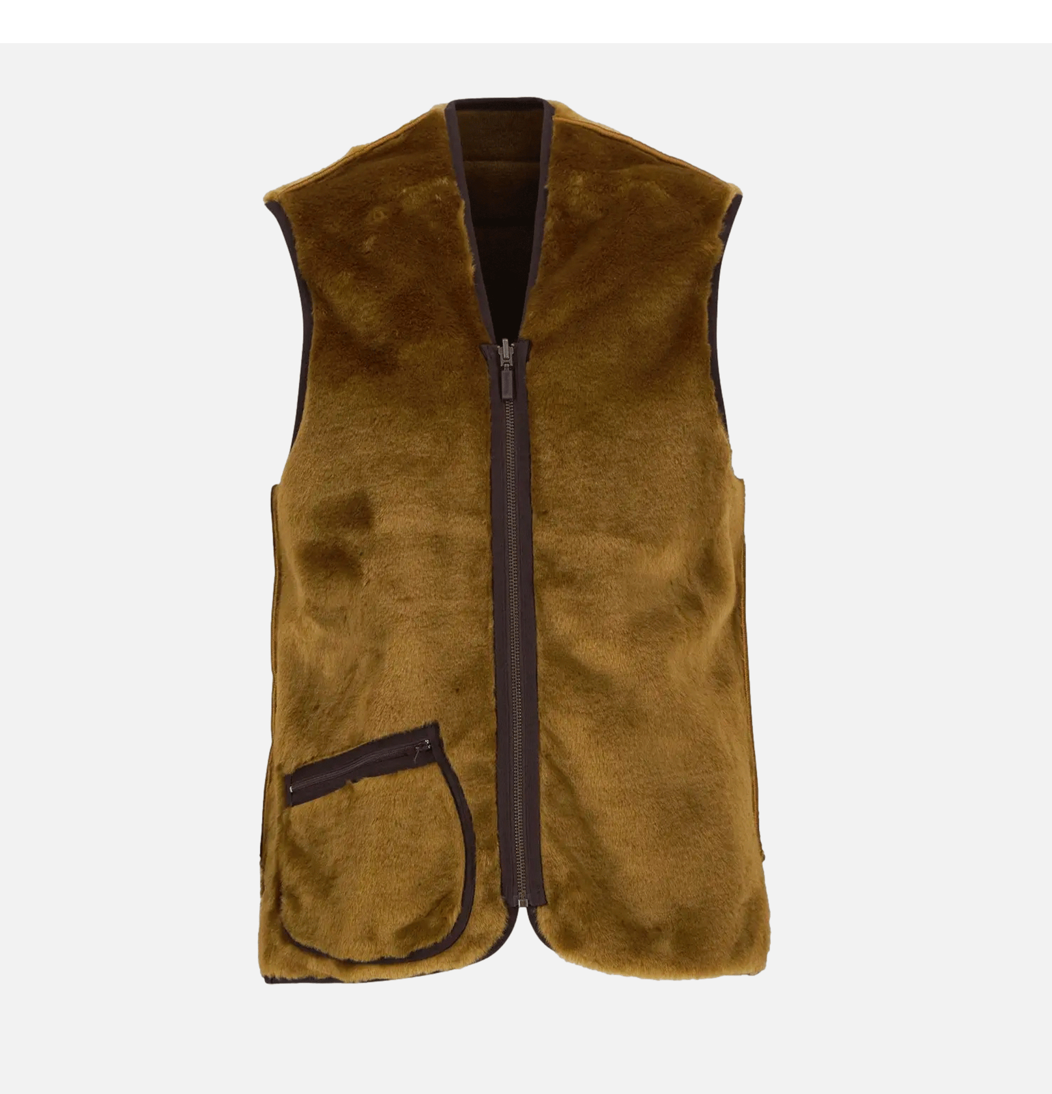 Barbour Gilet Warm Pile Zip Marron