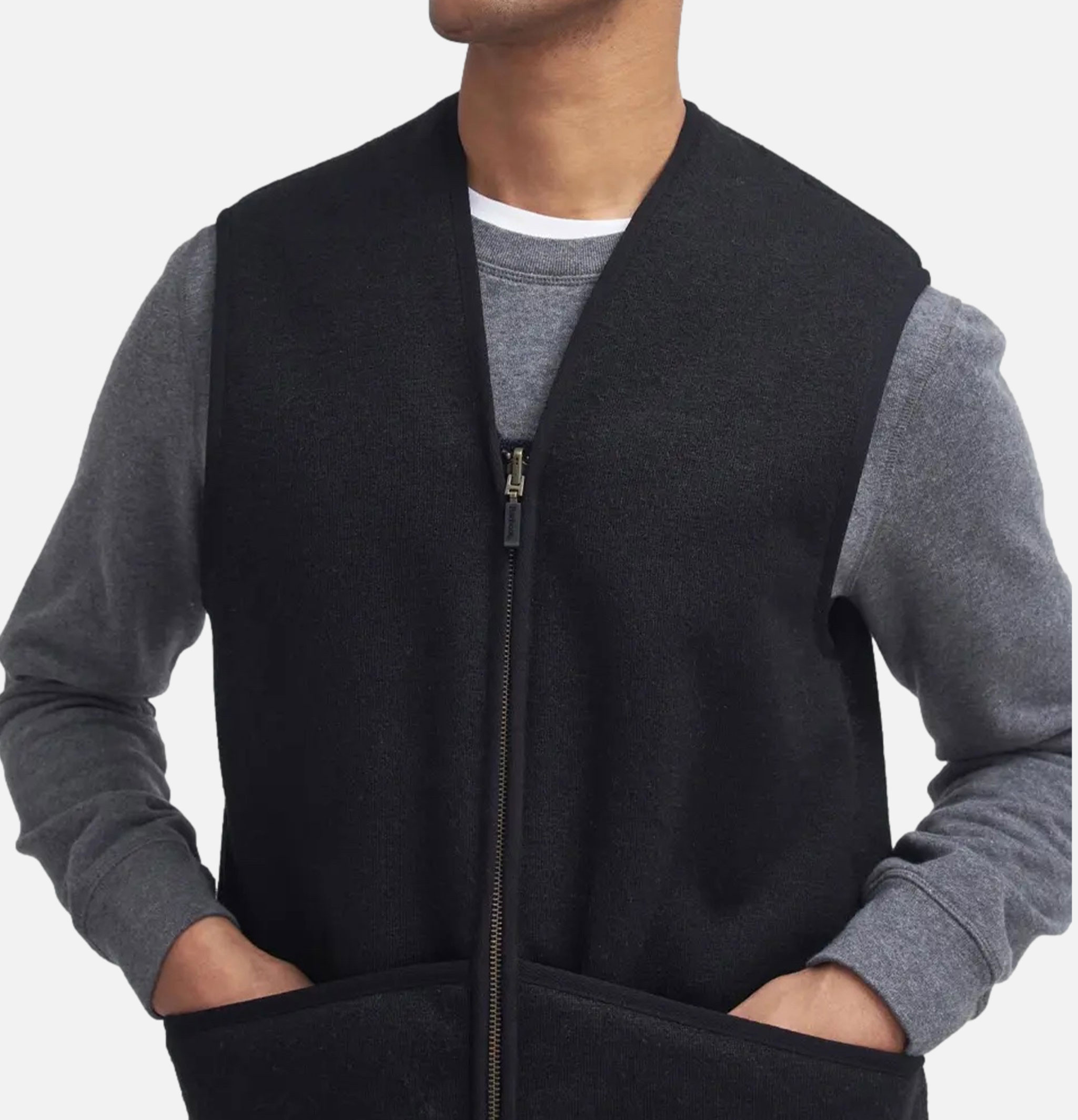 Barbour Gilet Warm Pile Zip Noir