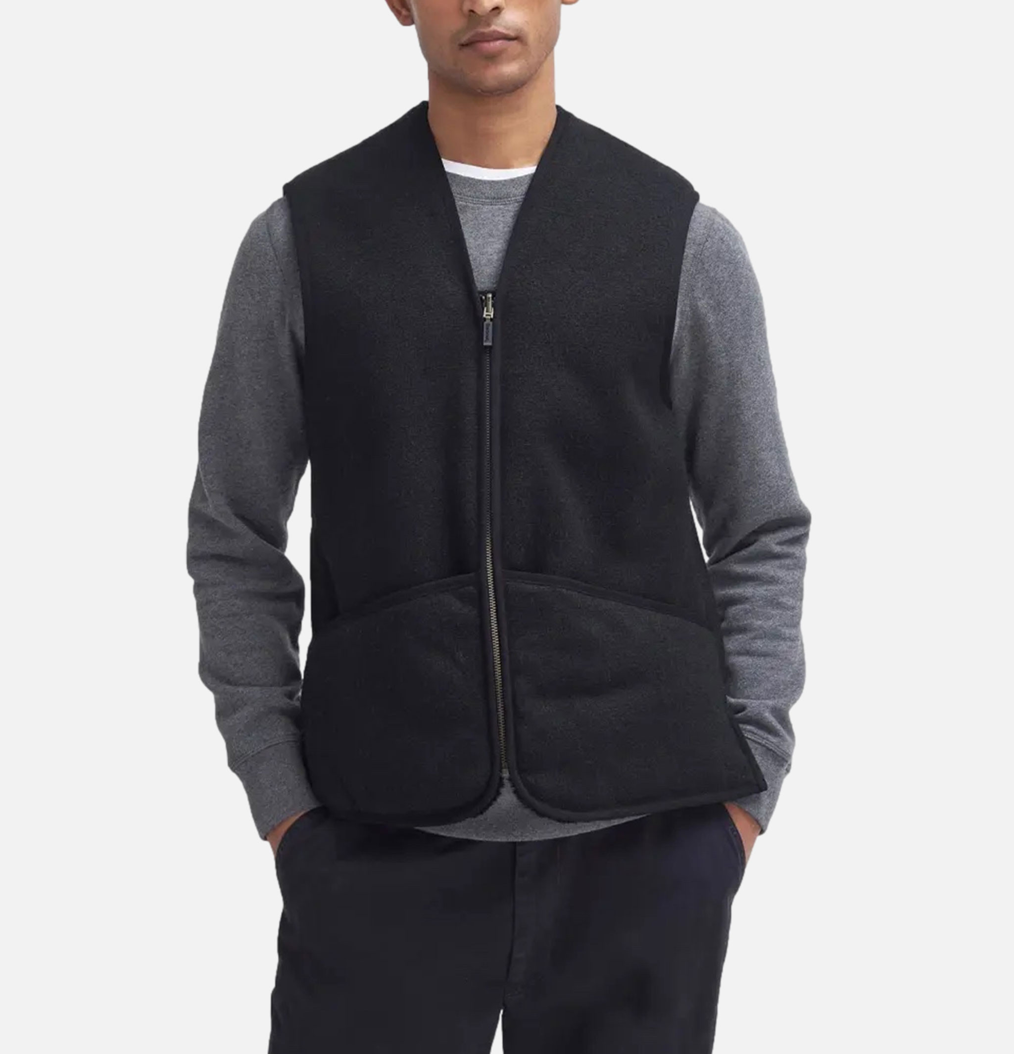Barbour Gilet Warm Pile Zip Noir