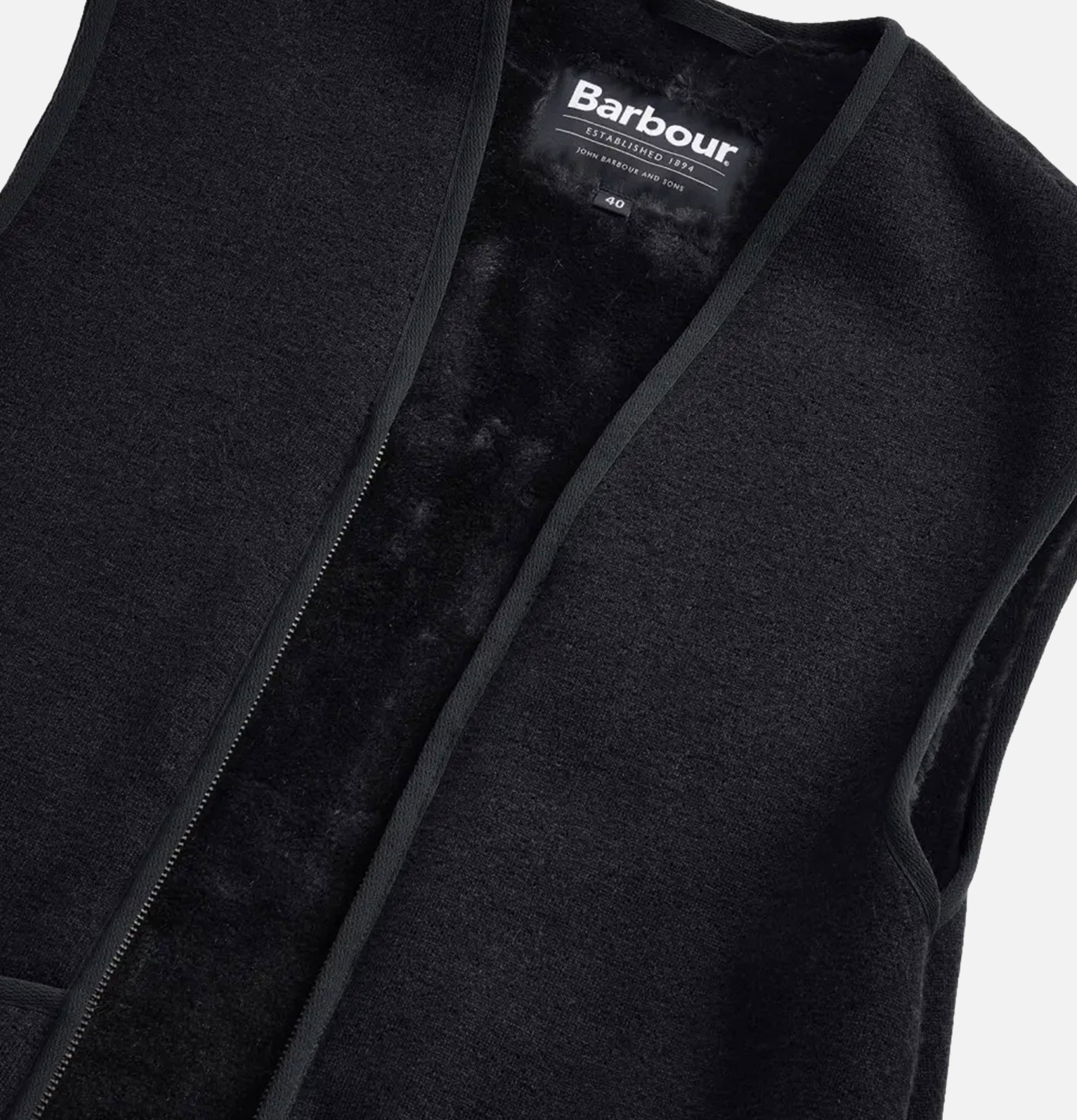 Barbour Gilet Warm Pile Zip Noir