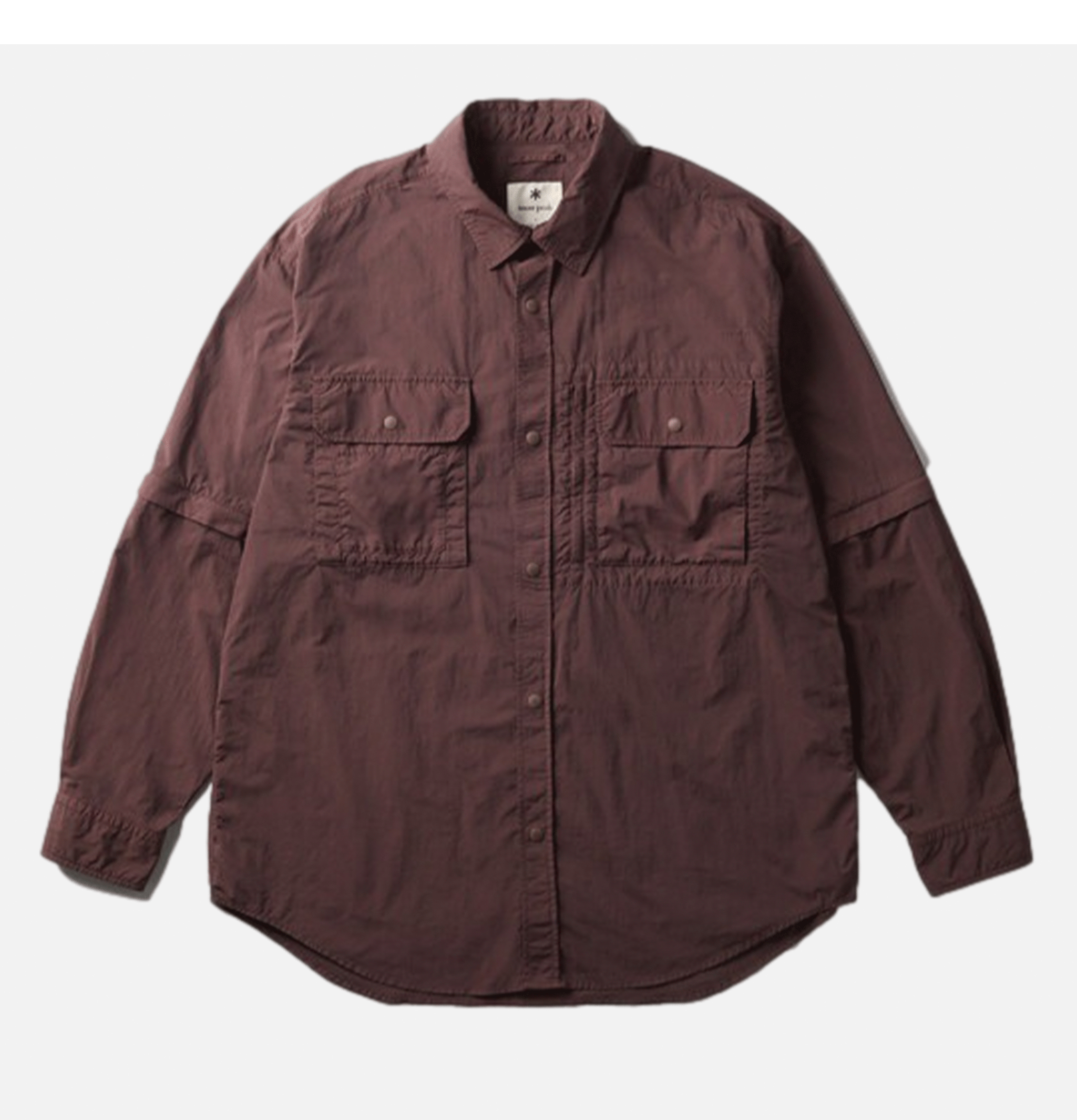 Snow Peak Shirt Garment Dyed Convertible Brown