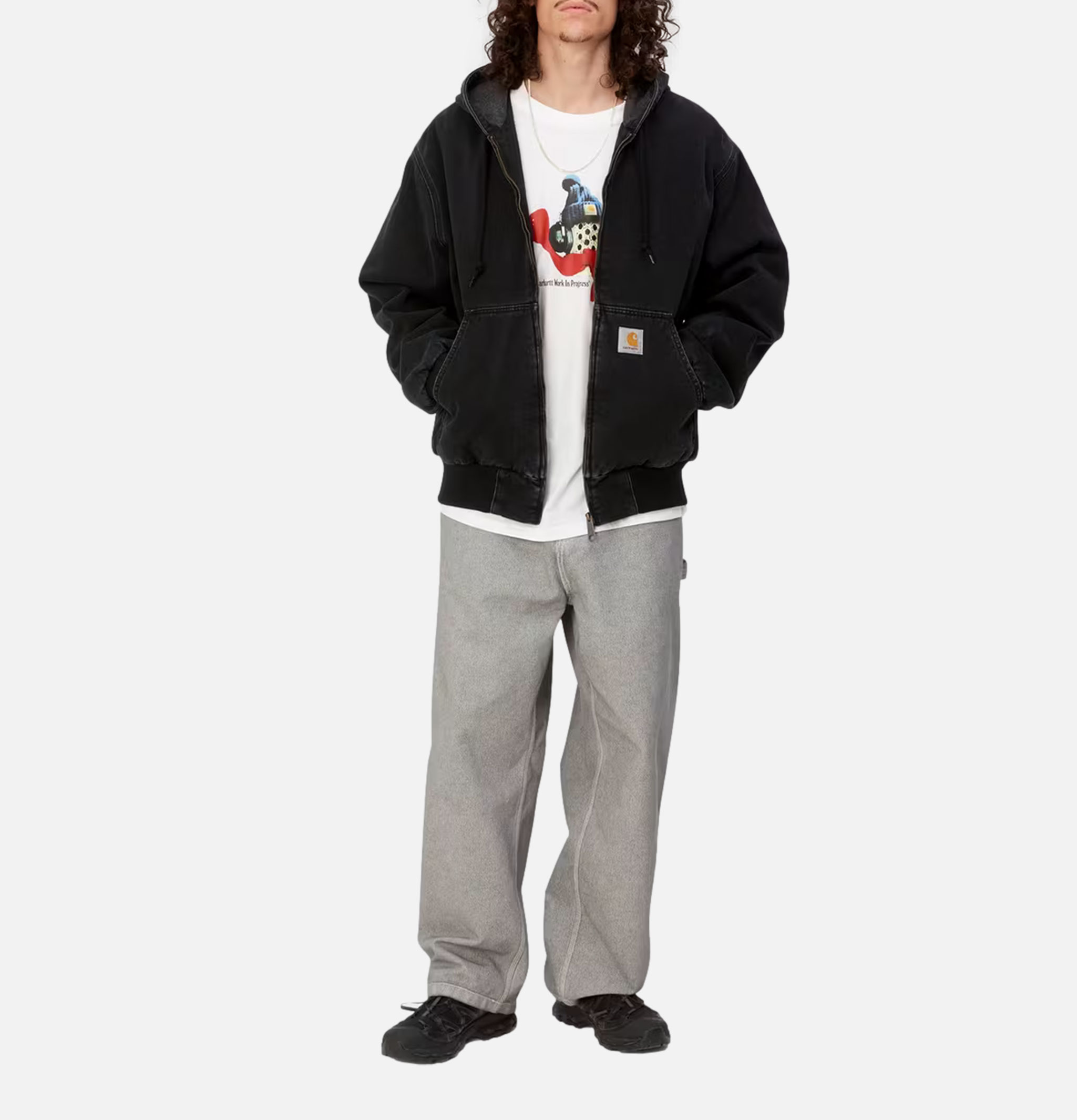 Carhartt WIP Og Active Jacket Black Stone Washed