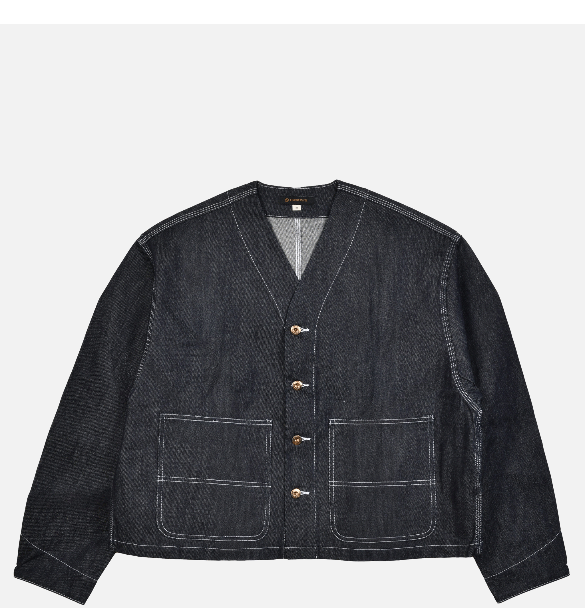 Standard Types V-neck Work Jacket Denim