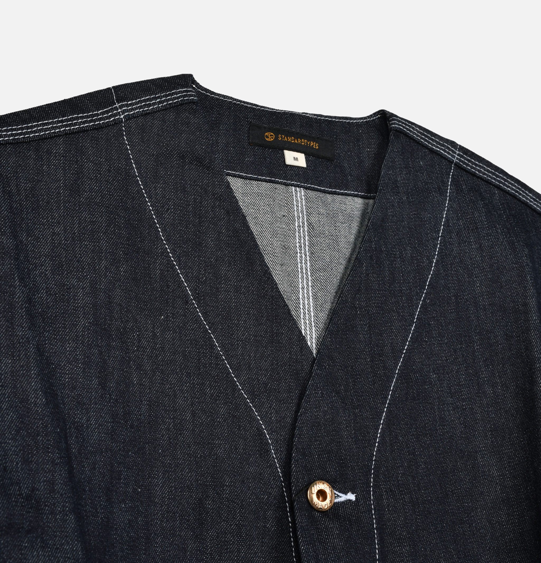 Standard Types V-neck Work Jacket Denim