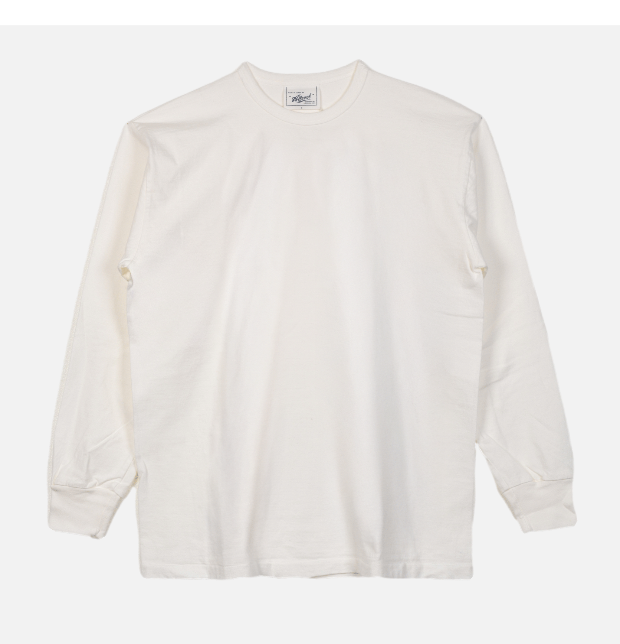 Allevol Heavy Duty Crew Long Sleeve T-Shirt White