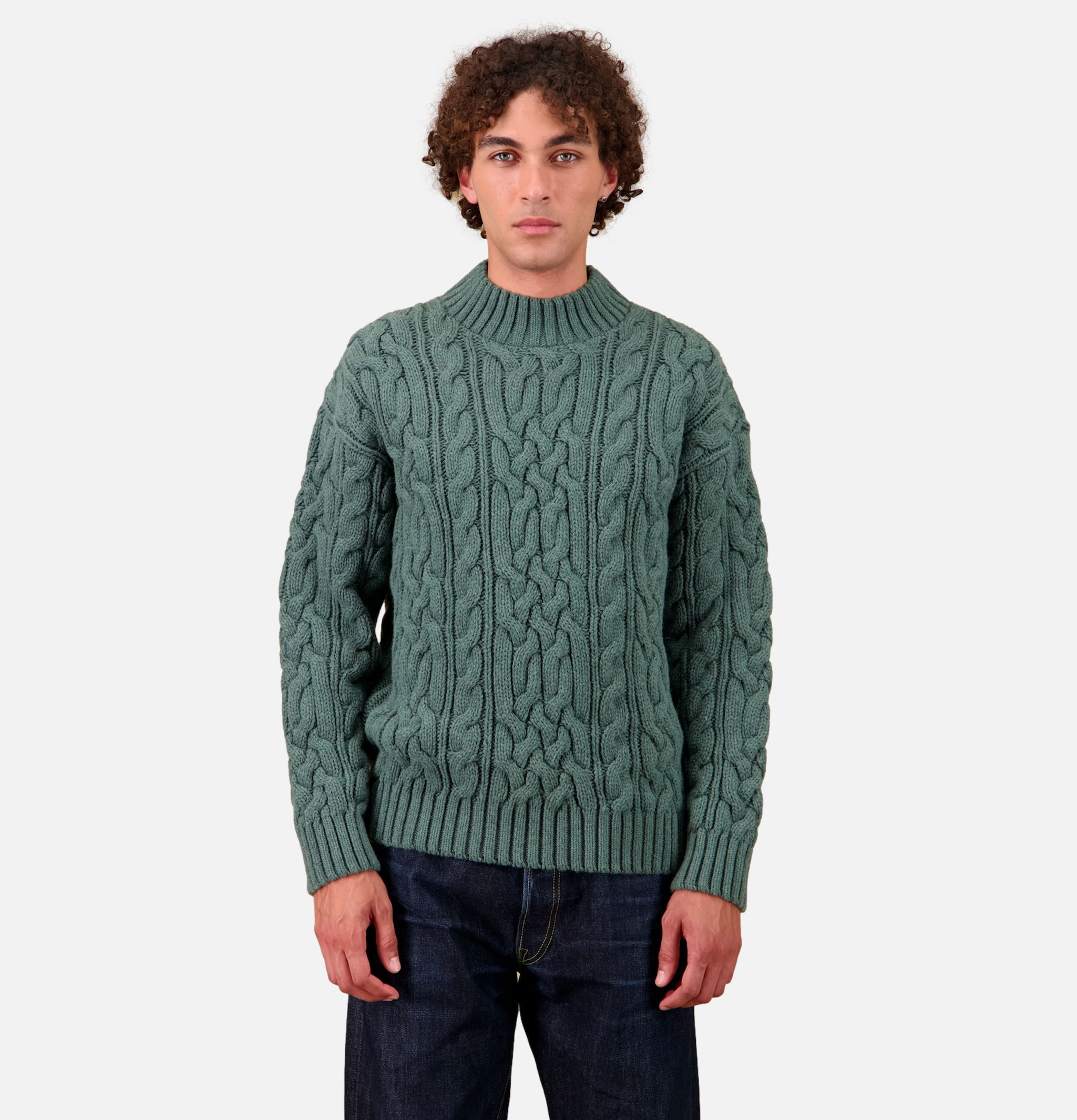 Nitto Knitwear Pull Col Rond Ohannes Vert Titane