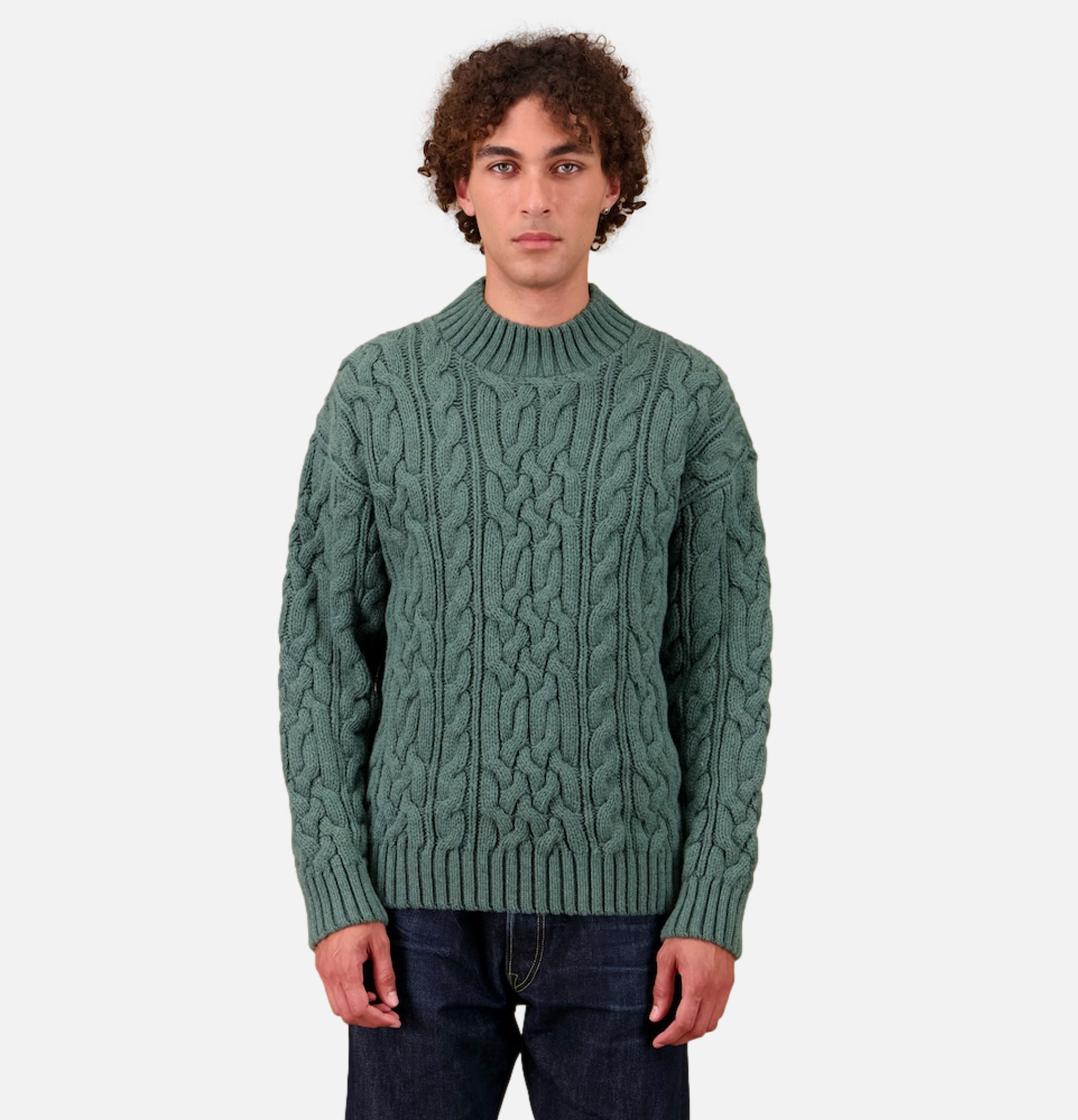 Nitto Knitwear Pull Col Rond Ohannes Vert Titane