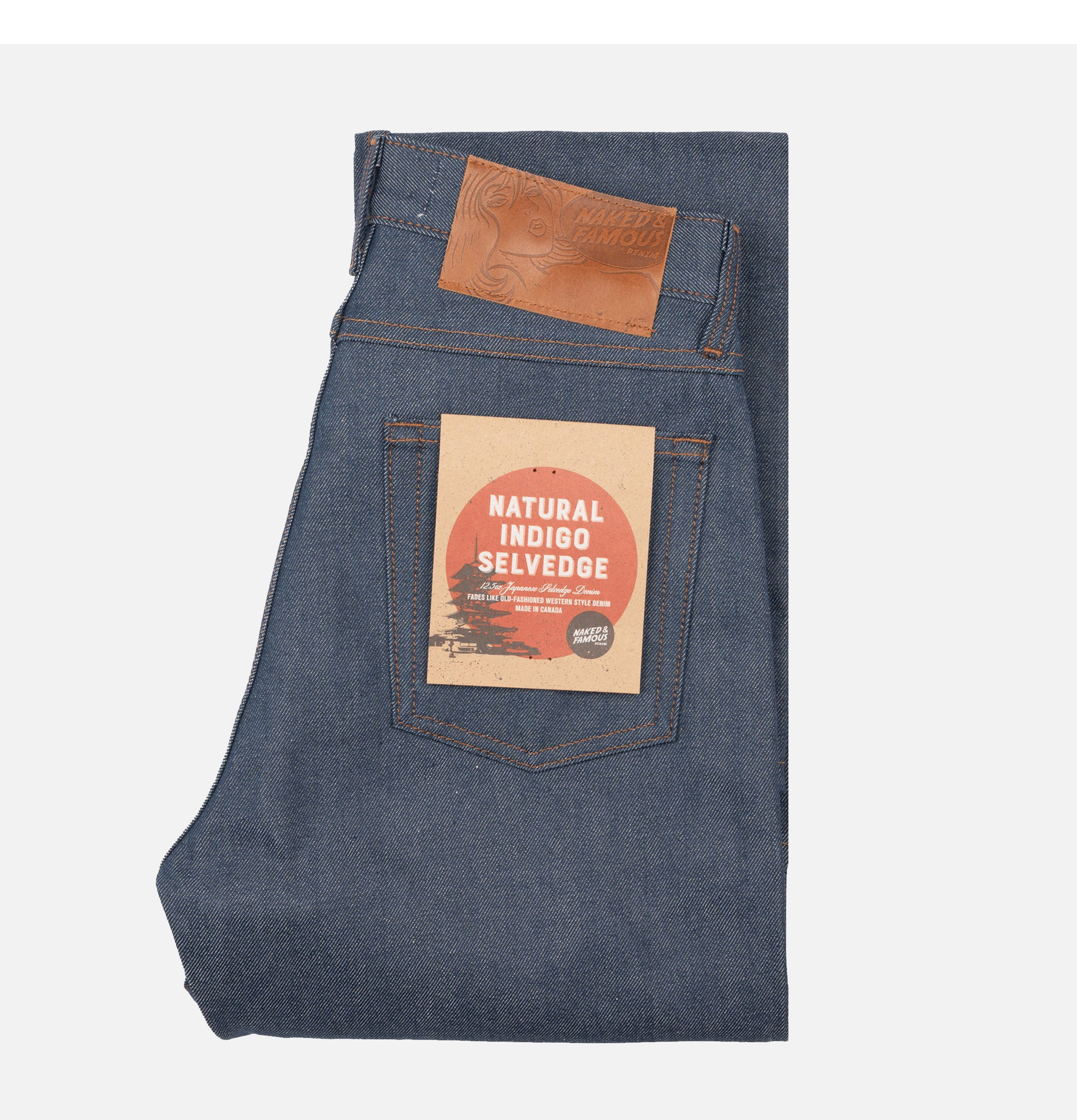 Jean Naked and Famous True Guy Natural Indigo