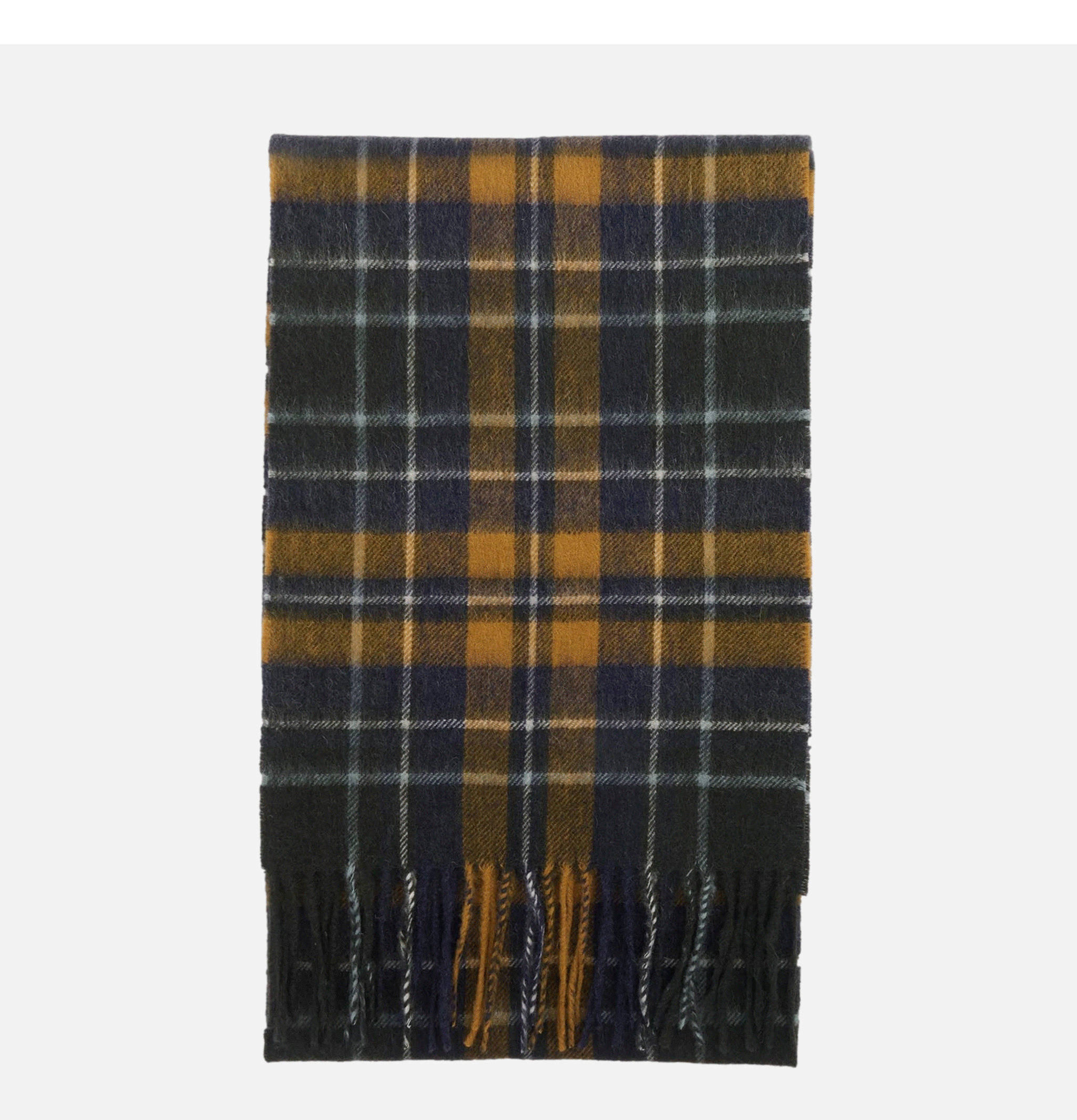 Barbour New Check Scarf Forest Brown