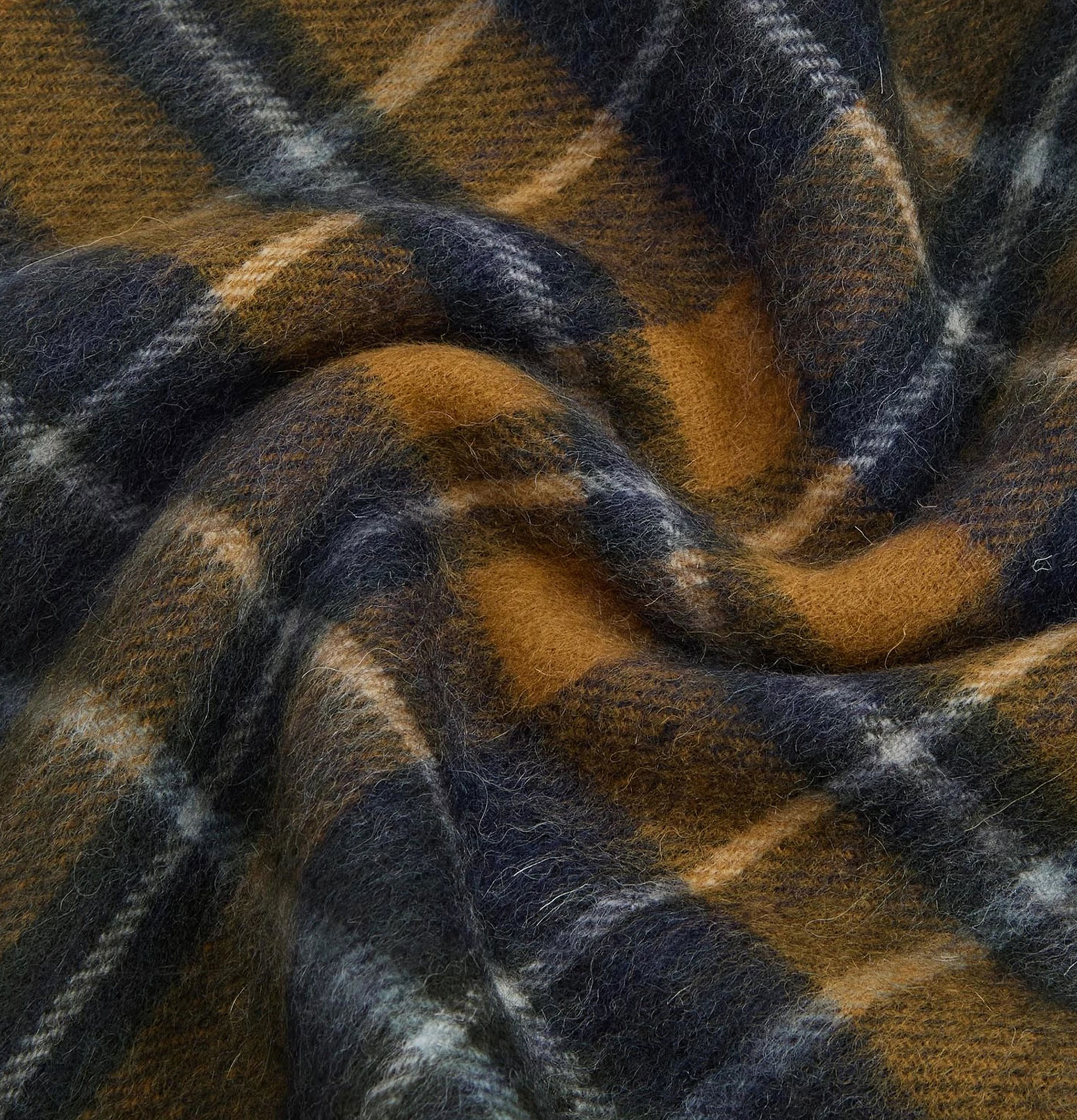 Barbour New Check Scarf Forest Brown