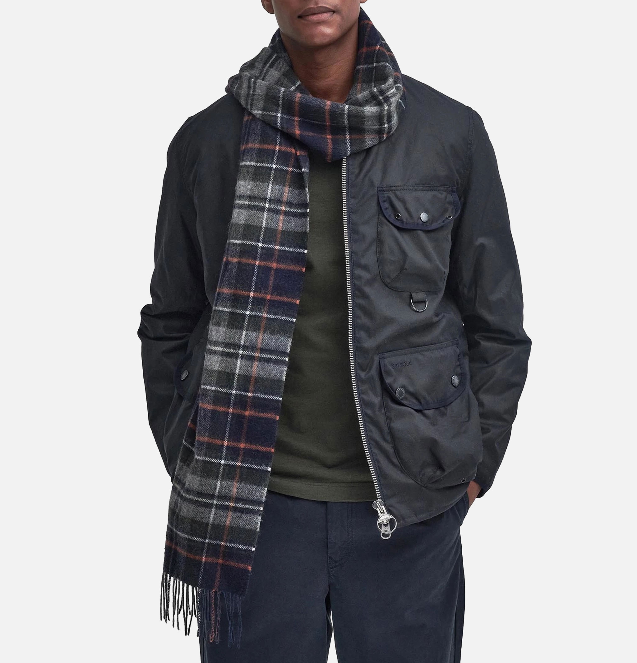 Barbour Scarf New Check Navy Dark Ging