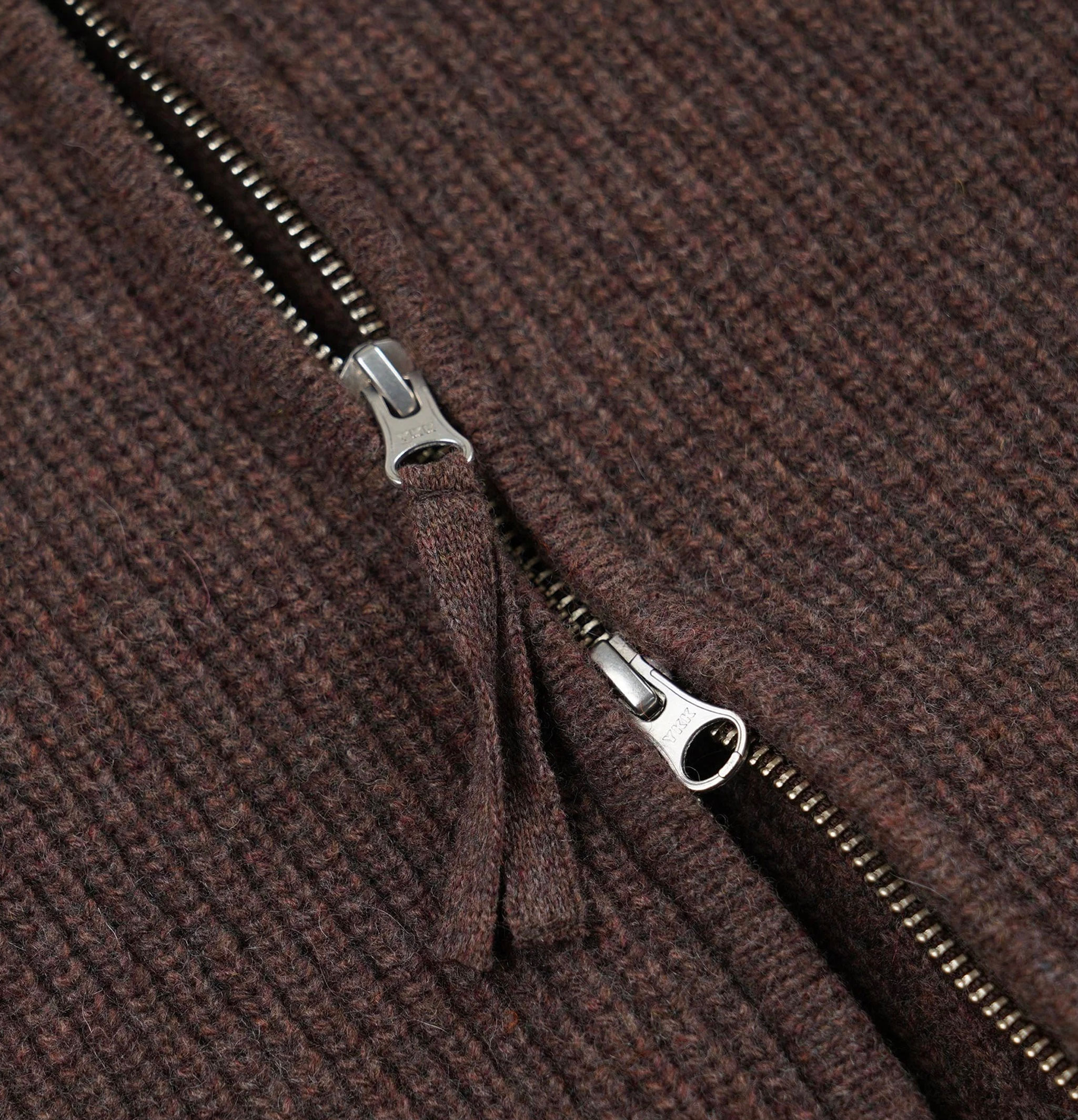 Wool Deck Zipup Cardigan Choco