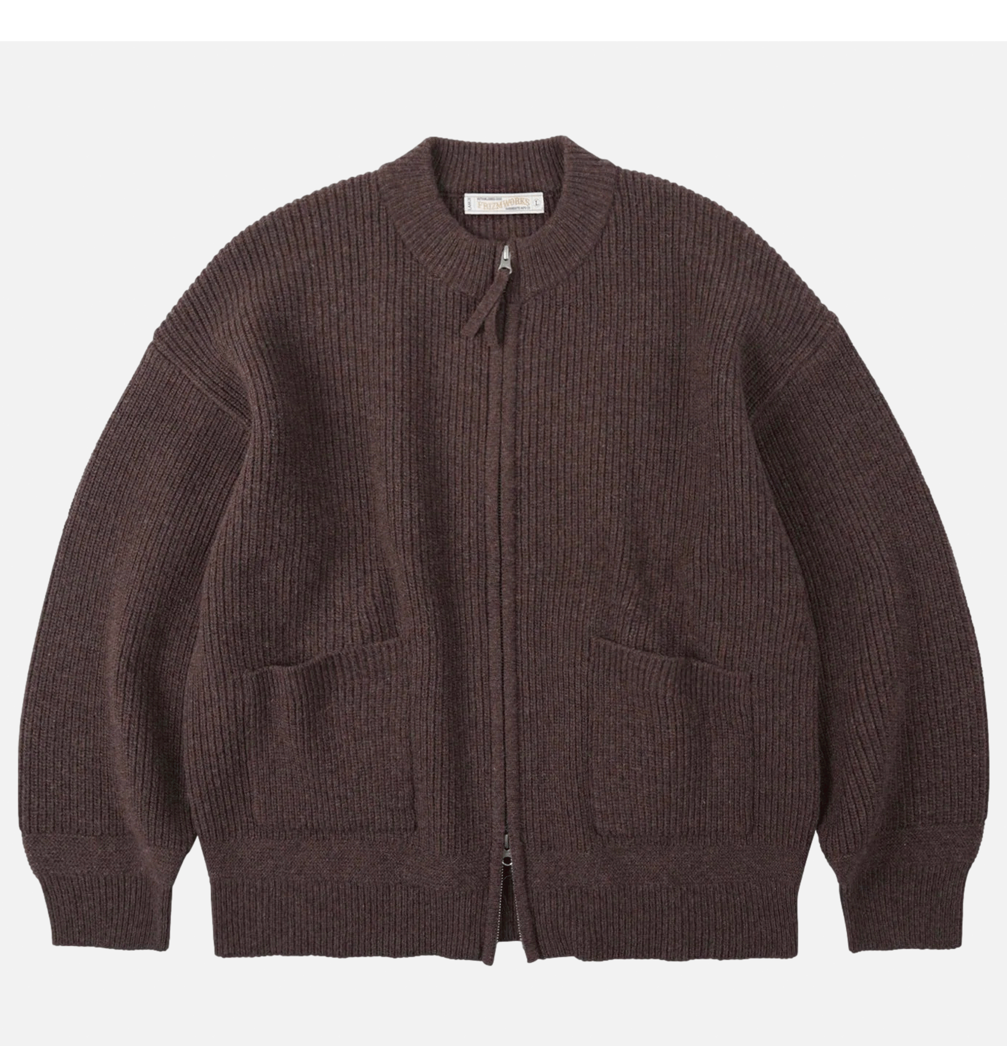 Wool Deck Zipup Cardigan Choco