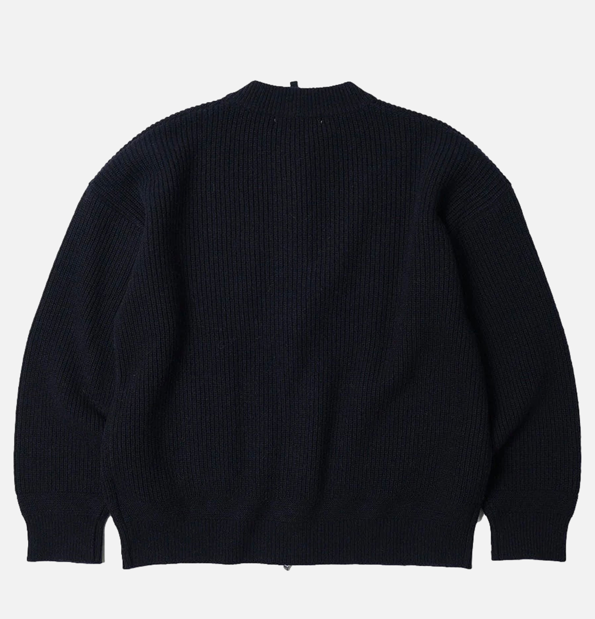Wool Deck Zipup Cardigan Navy