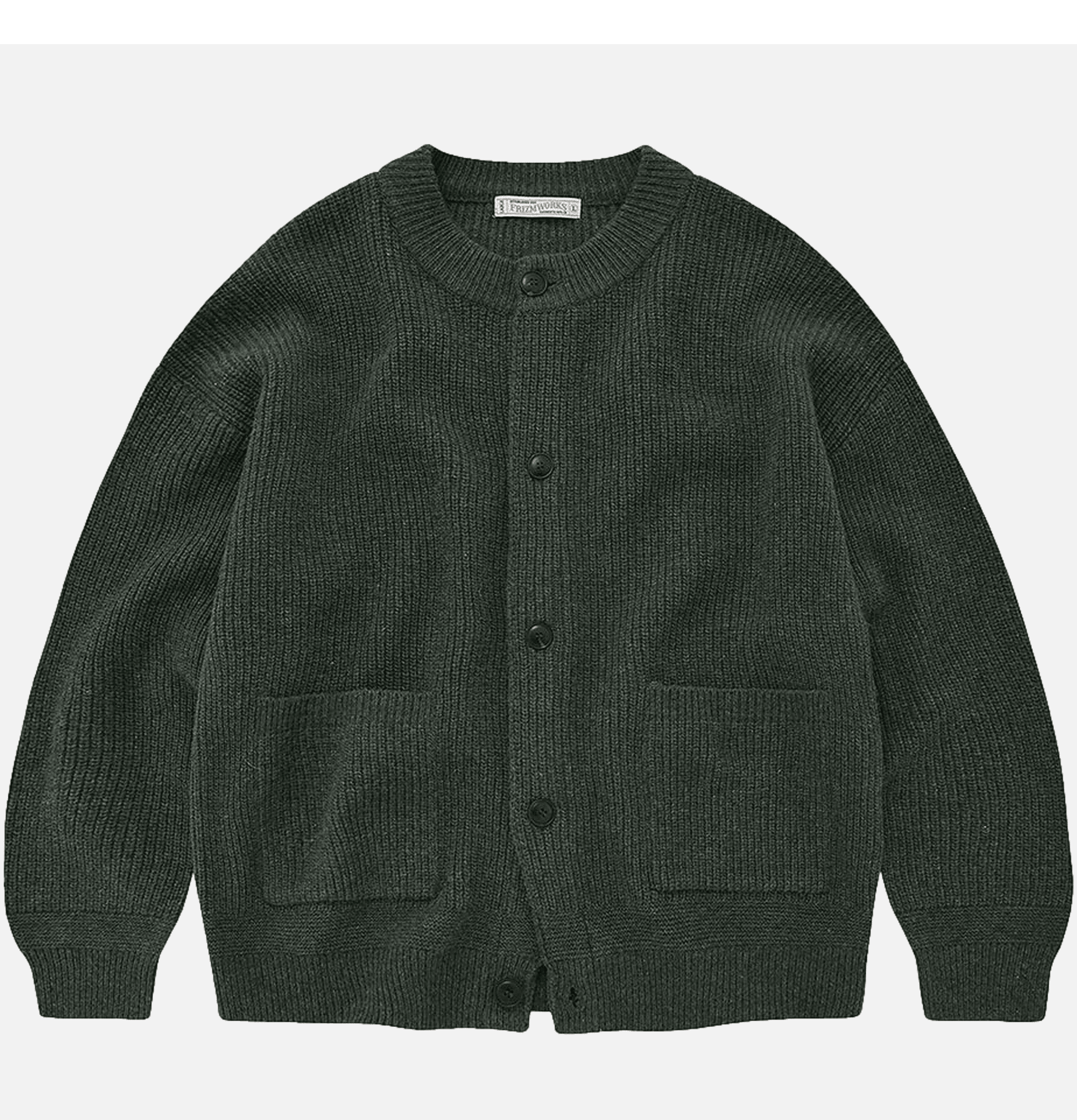Heavy Wool Round Cardigan Fore