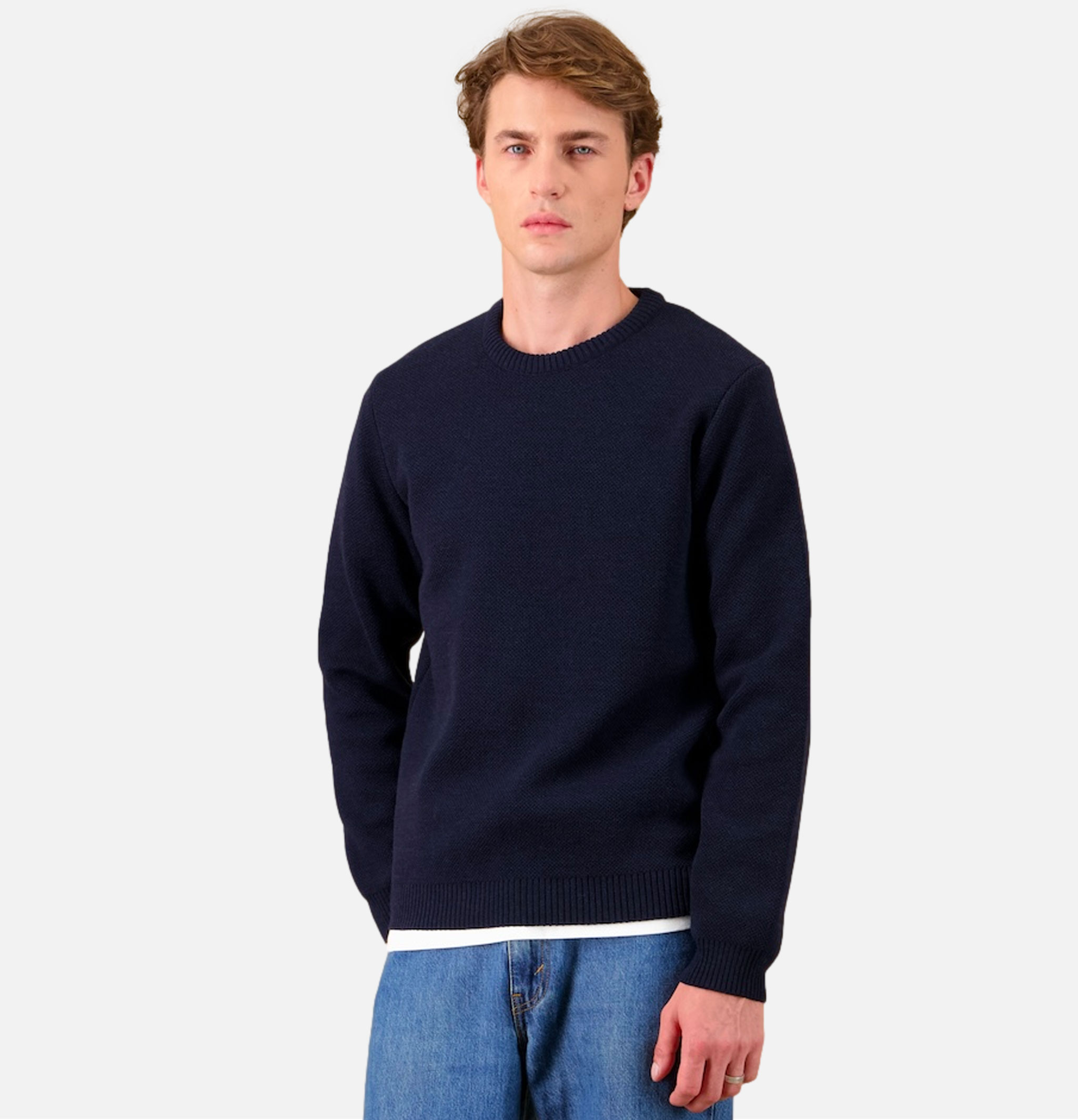 Pull Youri Col Rond Marine