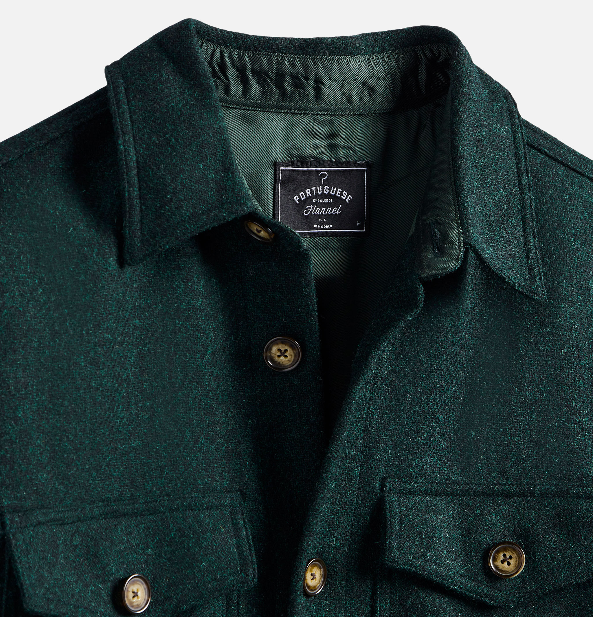 Wool Field Over Shirt Green Portuguese Flannel