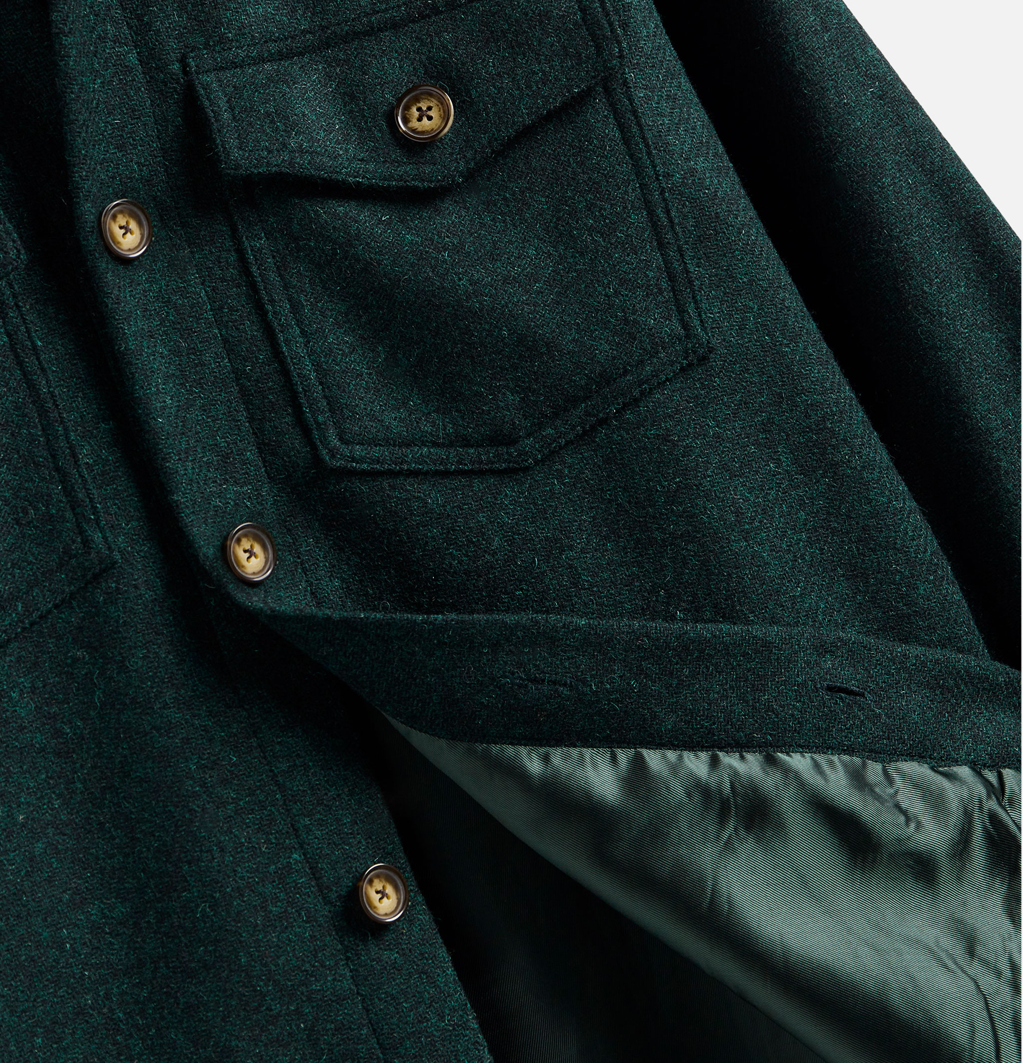 Wool Field Over Shirt Green Portuguese Flannel