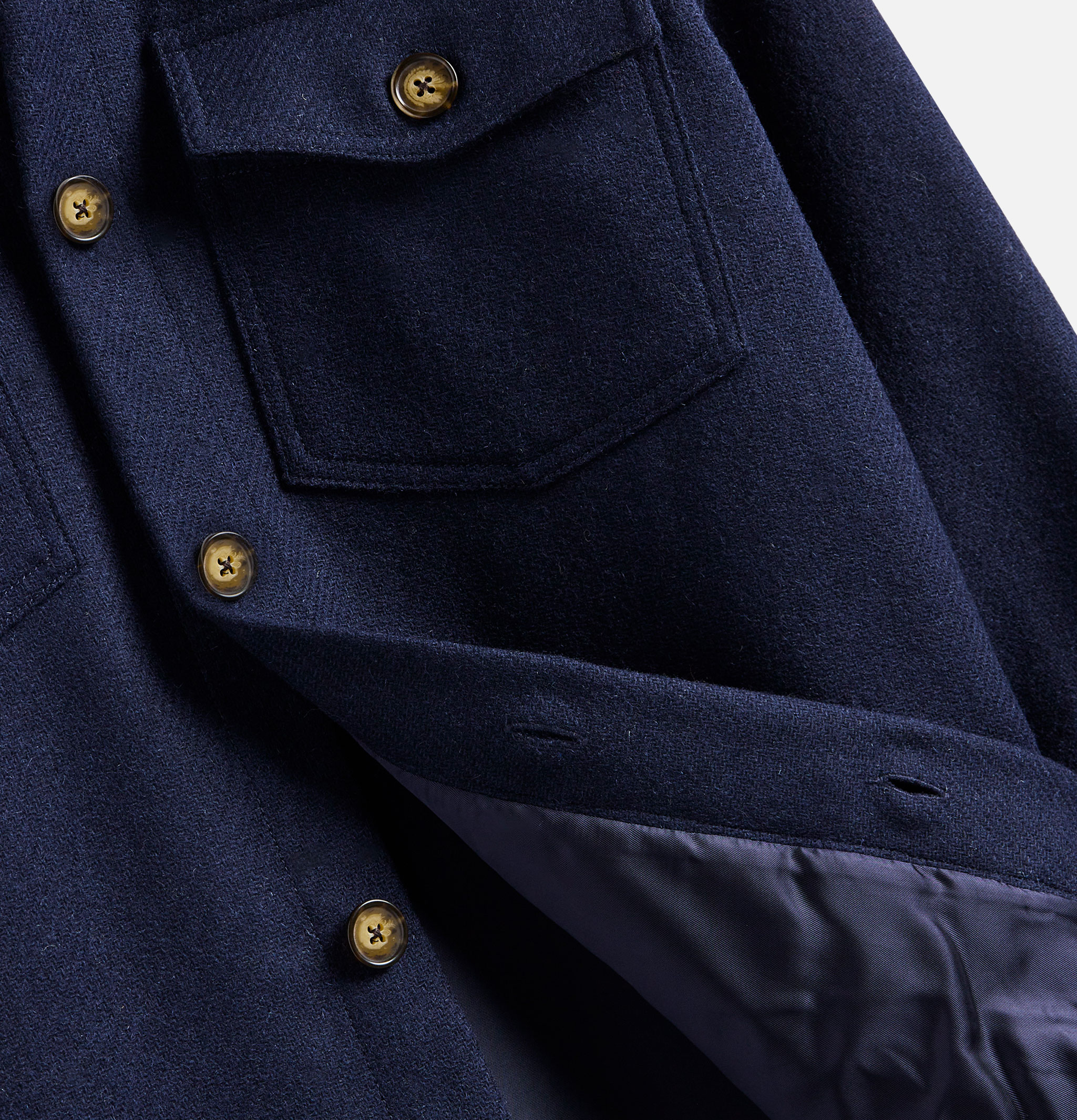 Wool Field Over Shirt Navy Portuguese Flannel