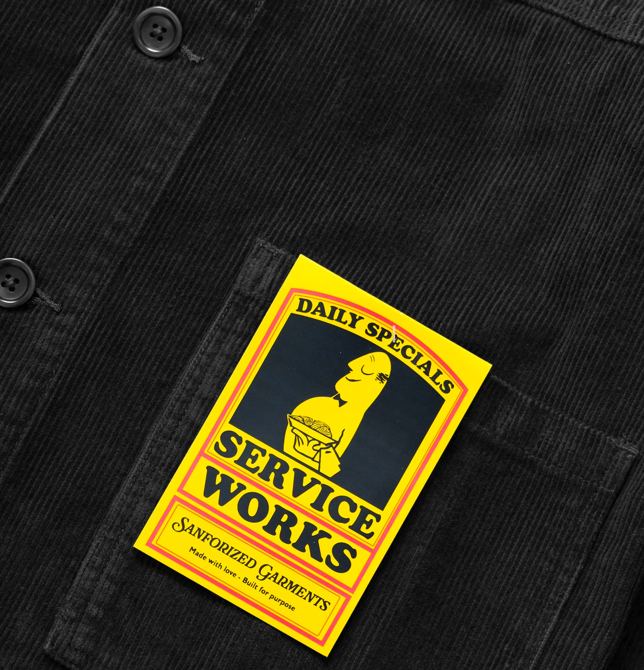 Service Works Chemise Corduroy Chore Noir