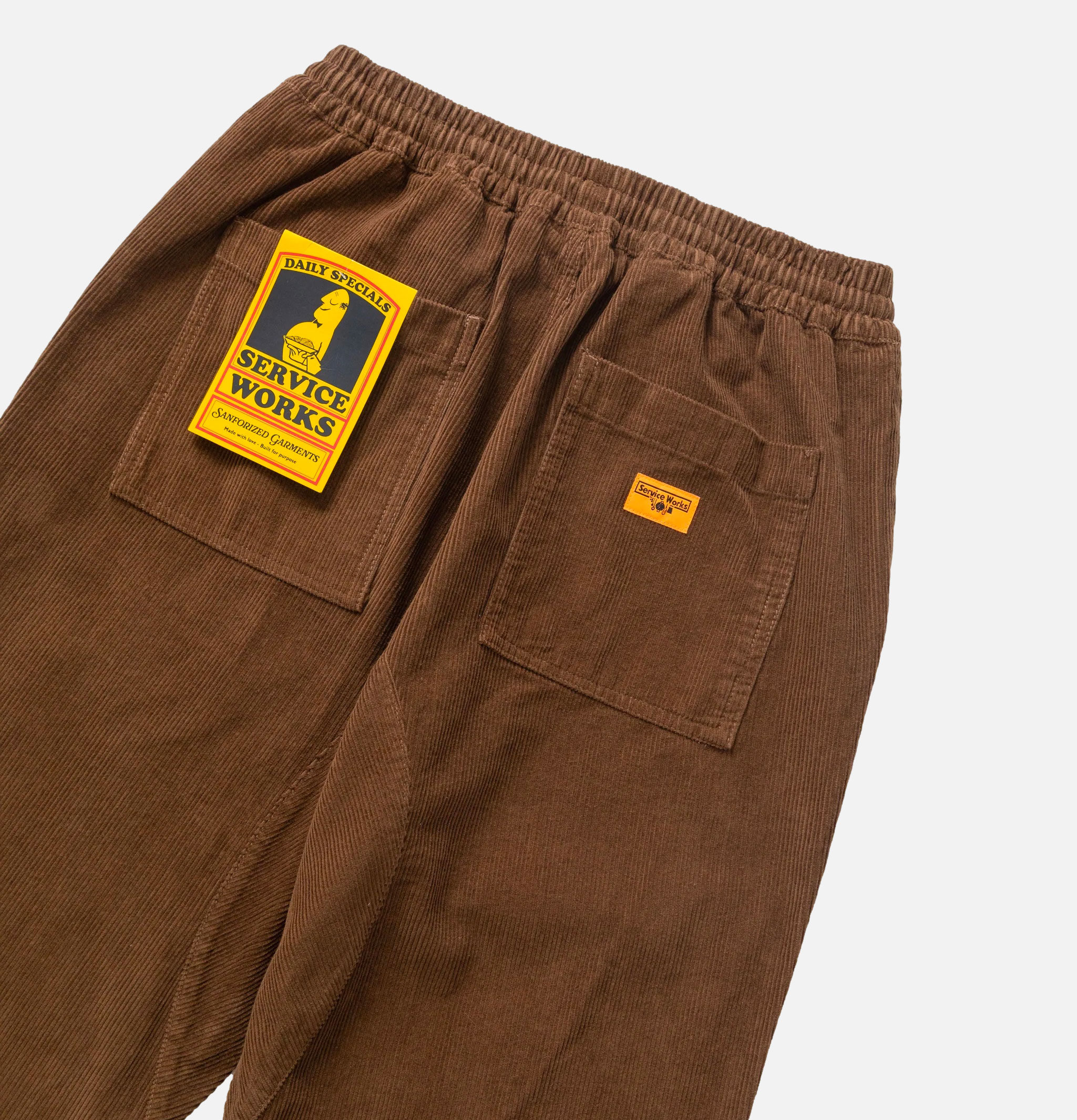 Service Works Pantalon Chef Velours Côtelé Bark