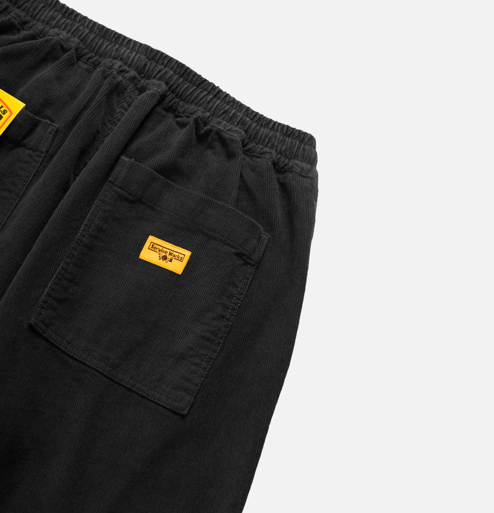 Service Works Pantalon Chef Velours Côtelé Noir