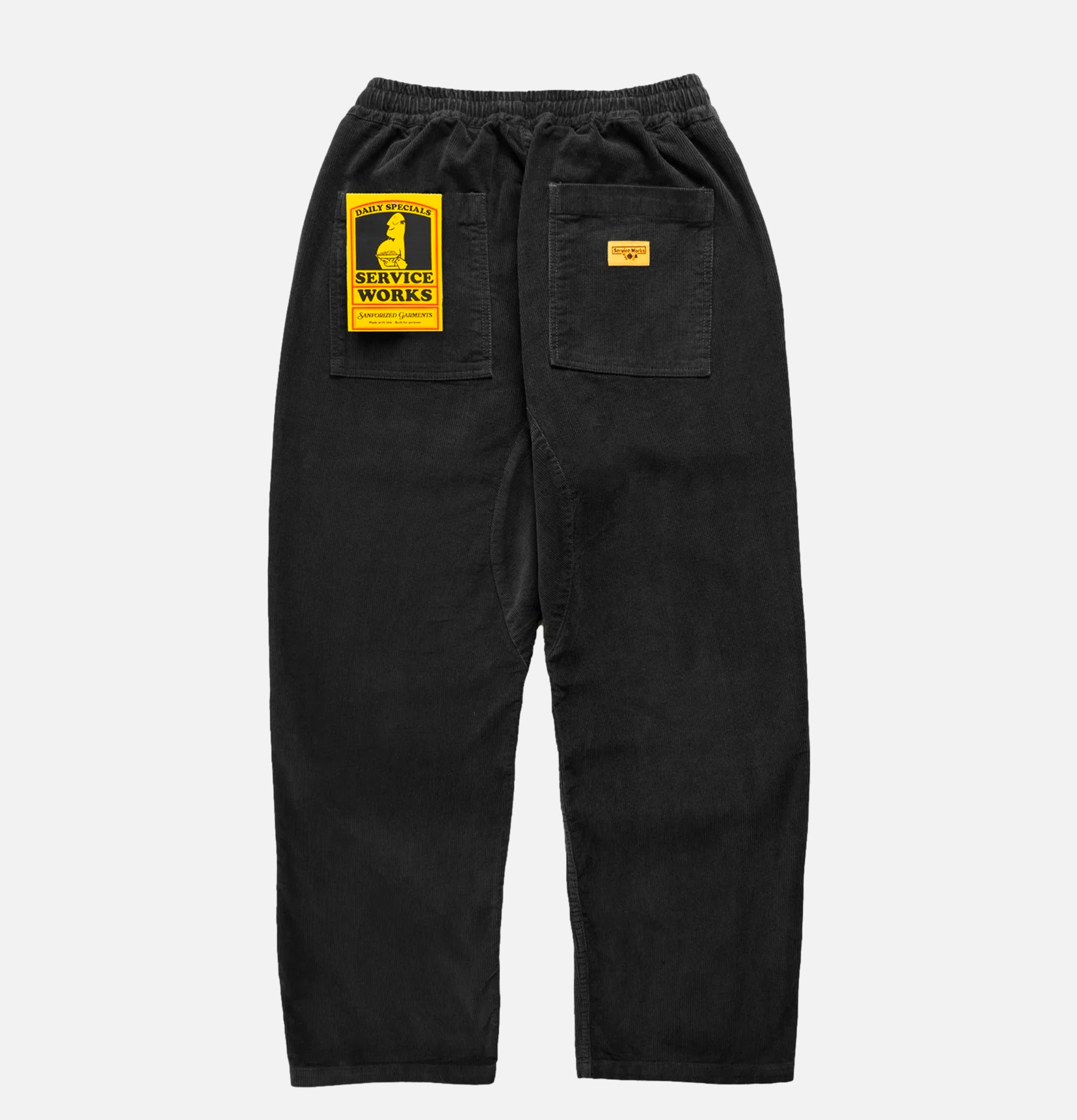 Service Works Pantalon Chef Velours Côtelé Noir