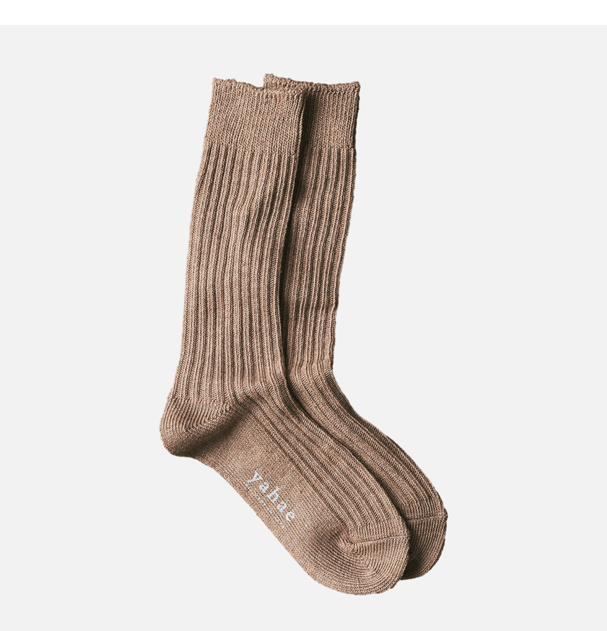 Yahae Japan Yak Ribbed Socks Brown.
