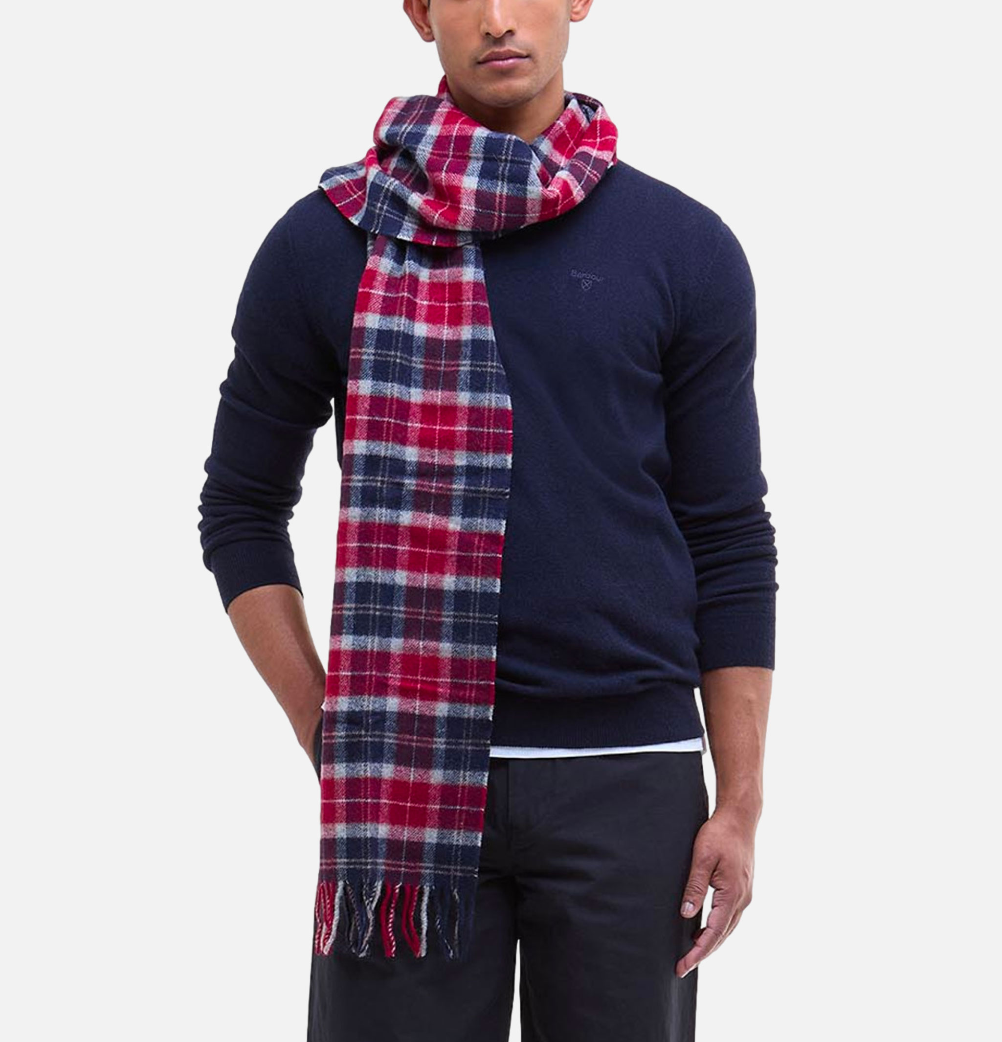 Barbour Écharpe Lambswool Cranberry