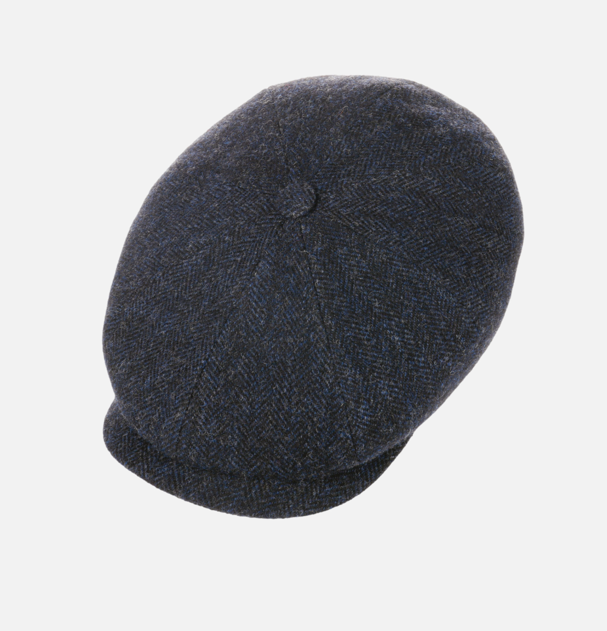Stetson Casquette Hatteras Wool Herringbone Navy
